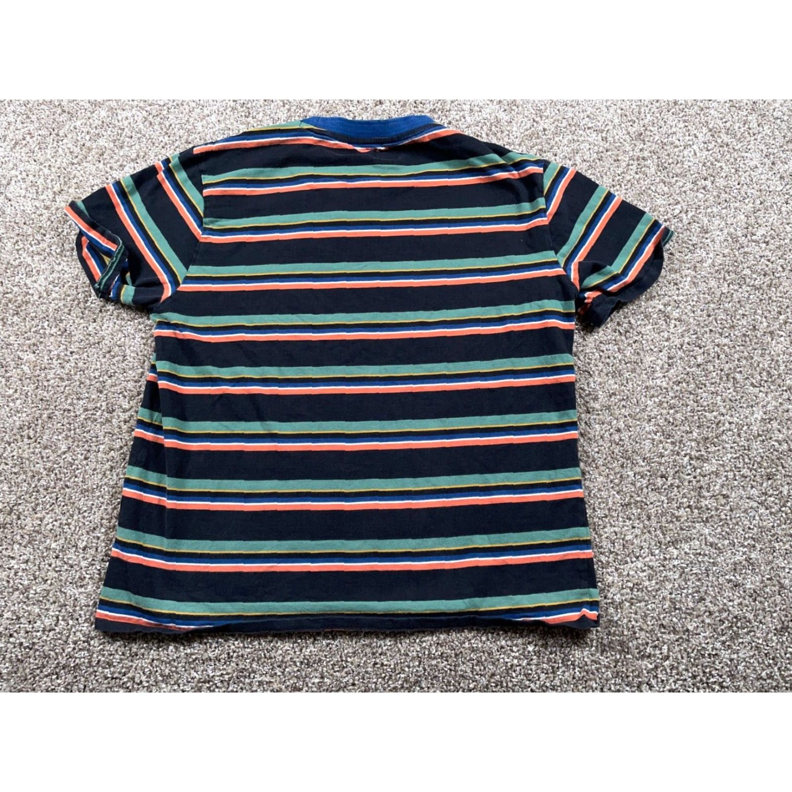 Guess GUESS Striped Embroidered T-Shirt Adult Large Black Orange Green 90s Retro Mens Size US L / EU 52-54 / 3 - 3 Thumbnail
