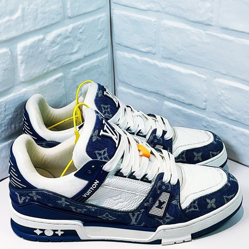Louis Vuitton Louis Vuitton Denim Leather Trainer Low Top Sneakers -2508 Size US 9.5 / EU 42-43 - 6 Thumbnail