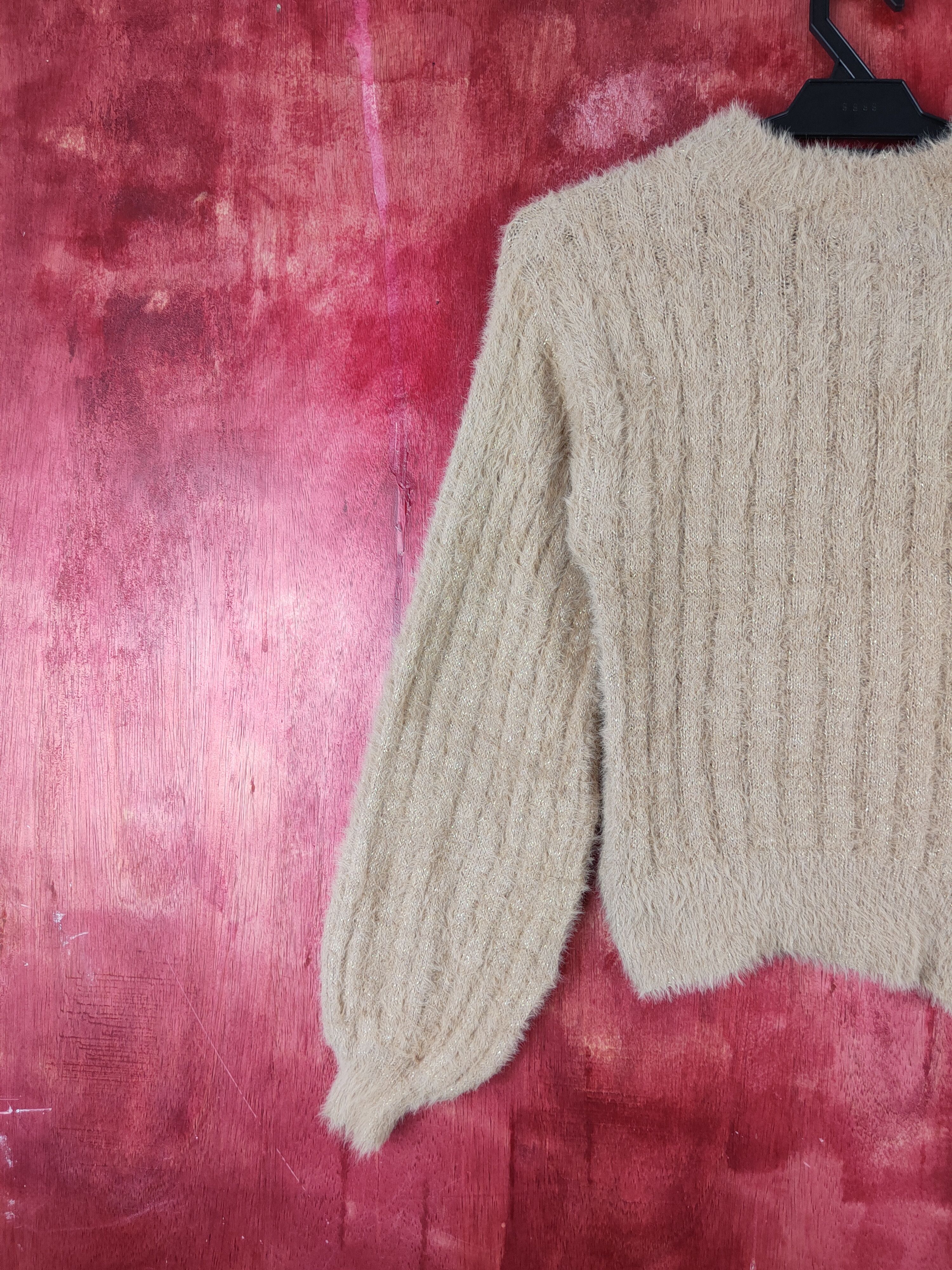Japanese Brand × Vintage E Hypen World Gallery Beige Fur Mohair Knitwear #S1915 Size XS / US 0-2 / IT 36-38 - 8 Thumbnail