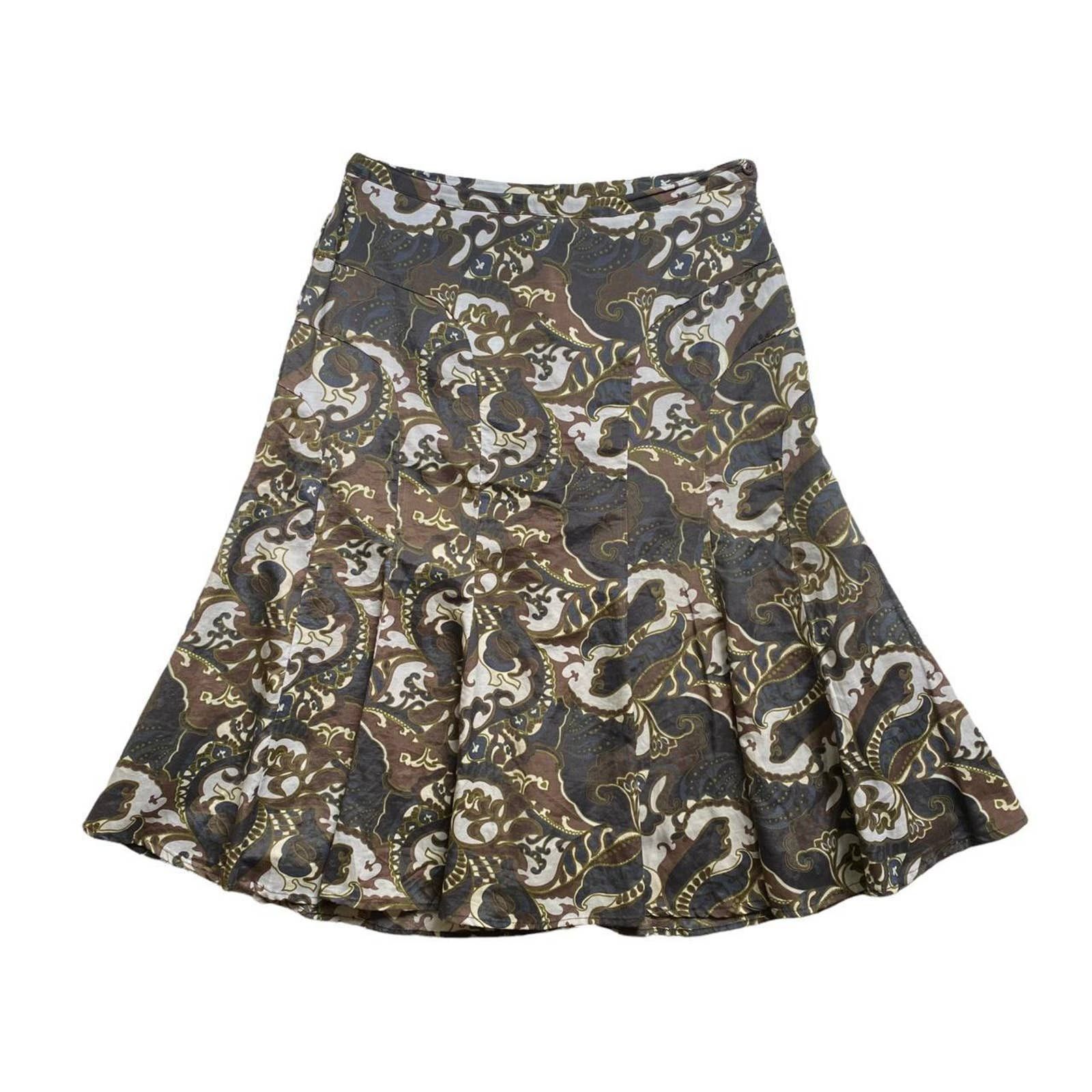 Vintage Fransa Y2K Vintage Baroque Print Mid Rise Flippy Midi Skirt ...