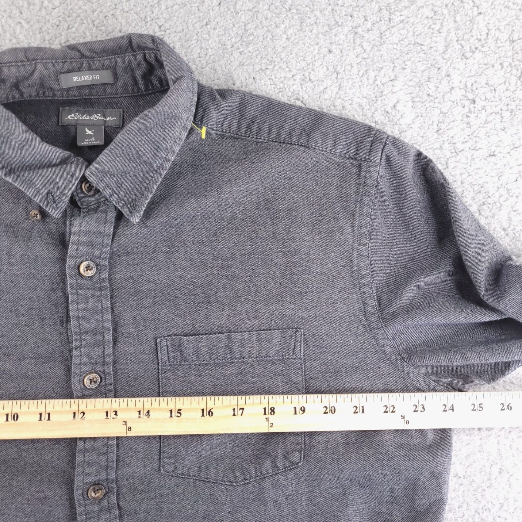 Eddie Bauer Eddie Bauer Shirt Mens L Gray Flannel Button Long Sleeve Relaxed Baggy Fit Size US L / EU 52-54 / 3 - 6 Thumbnail