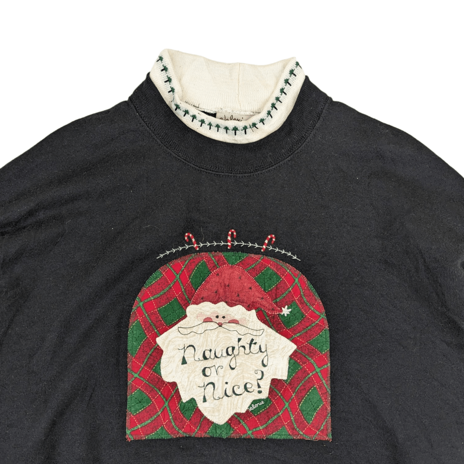 Vintage Vintage 90's NAUGHTY OR NICE Statement Tee Jumper Sweatshirt Size US L / EU 52-54 / 3 - 4 Thumbnail