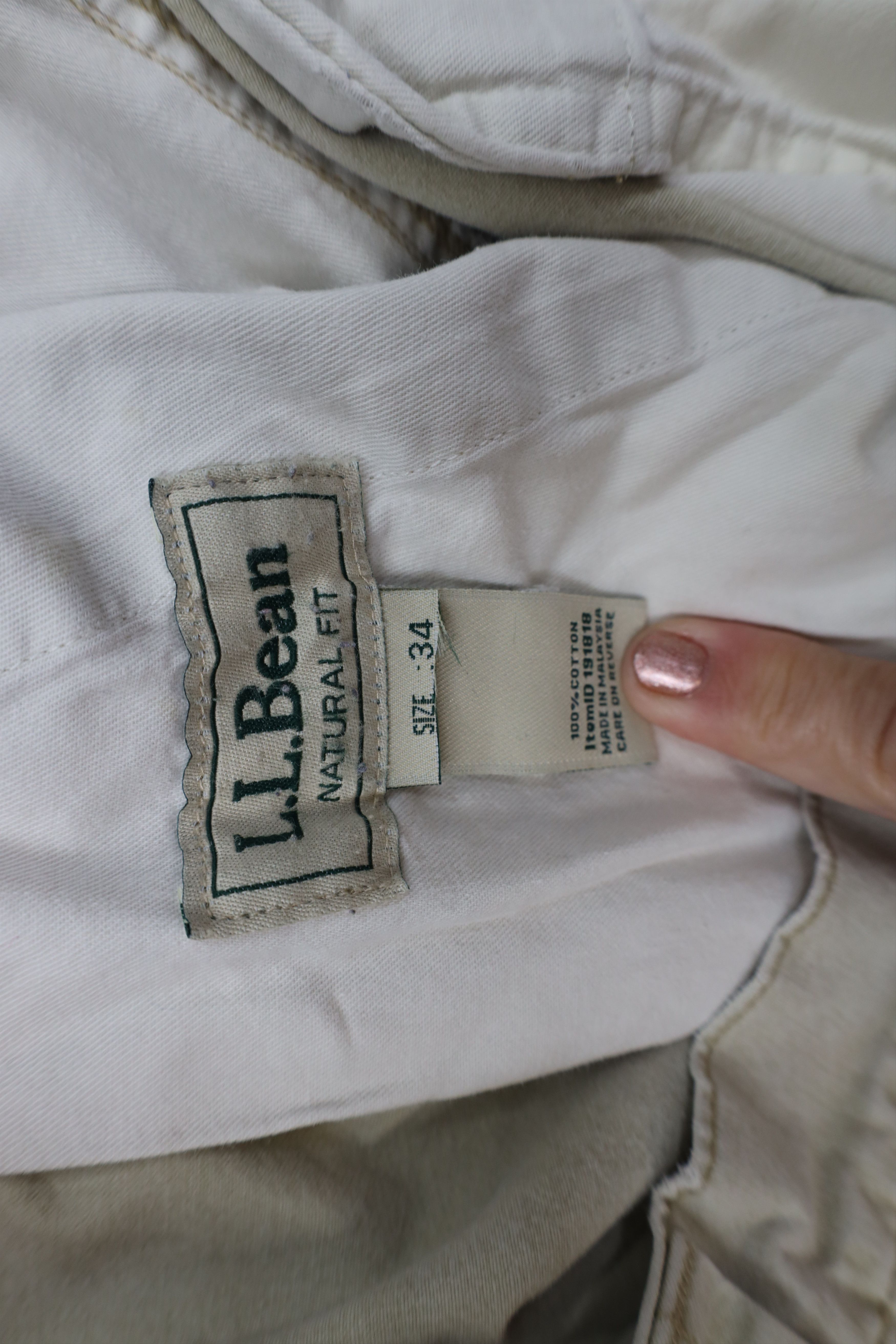 L.L. Bean Vintage 90s LL Bean Stonewash Wide Leg Cargo Pants Beige Size US 34 / EU 50 - 8 Thumbnail