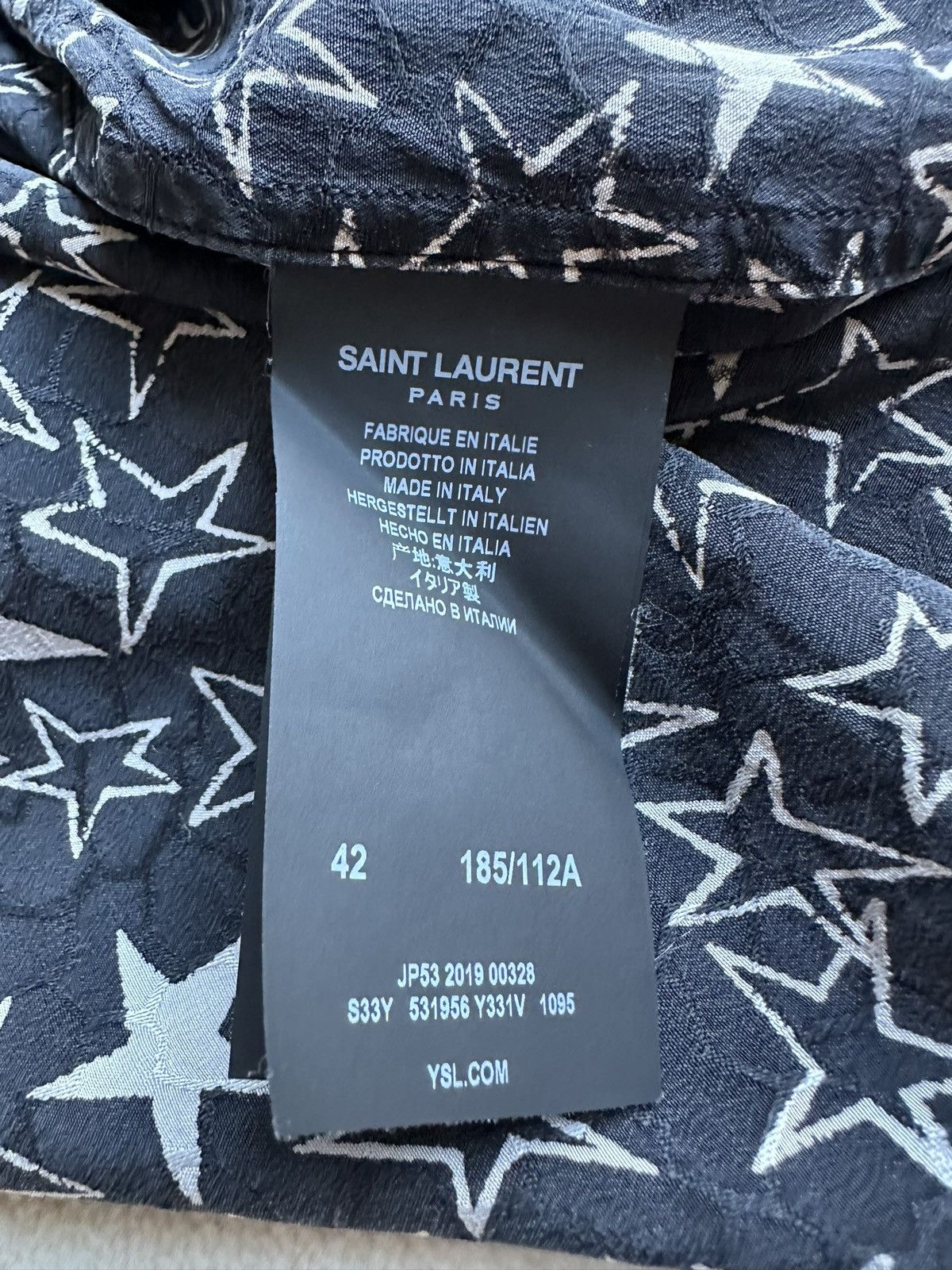 Saint Laurent Paris SS20 Saint Laurent star silk camp shirt Hawaiian 42 short Size US L / EU 52-54 / 3 - 21 Thumbnail