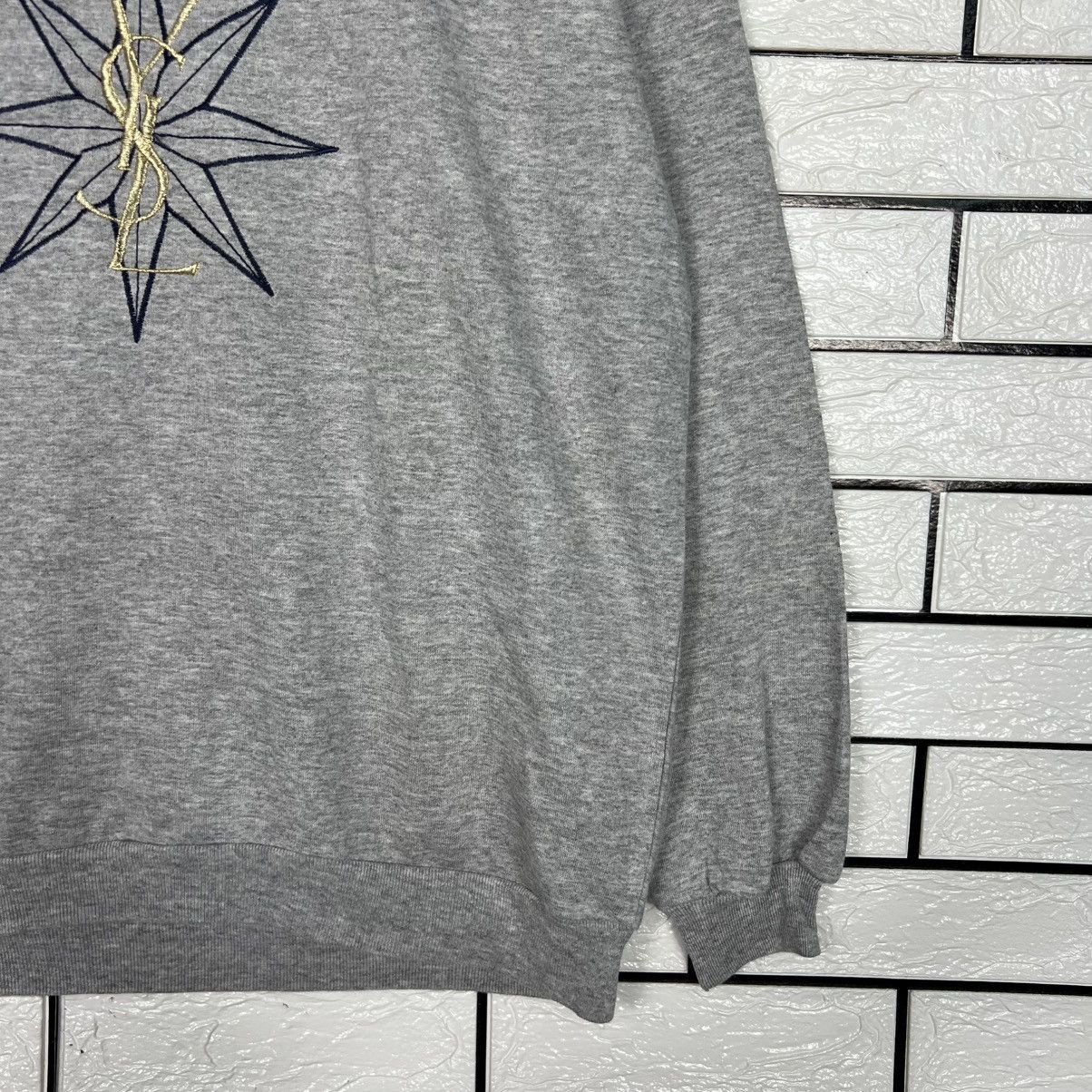 Yves Saint Laurent 90's YSL Embroidered Logo Crewneck Sweatshirt #4168-C191 Size US L / EU 52-54 / 3 - 7 Thumbnail