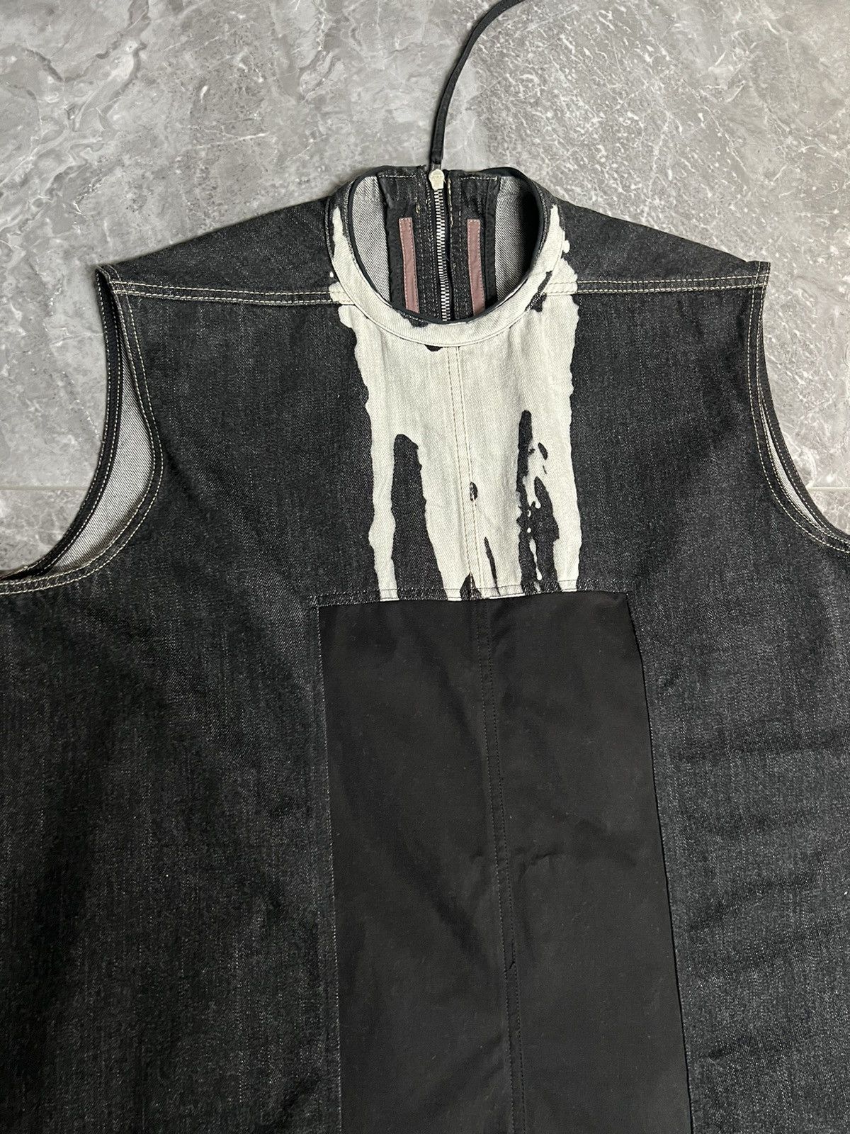 Rick Owens Rick Owens fw16 Bleach Vomit denim vest Size US M / EU 48-50 / 2 - 2 Thumbnail