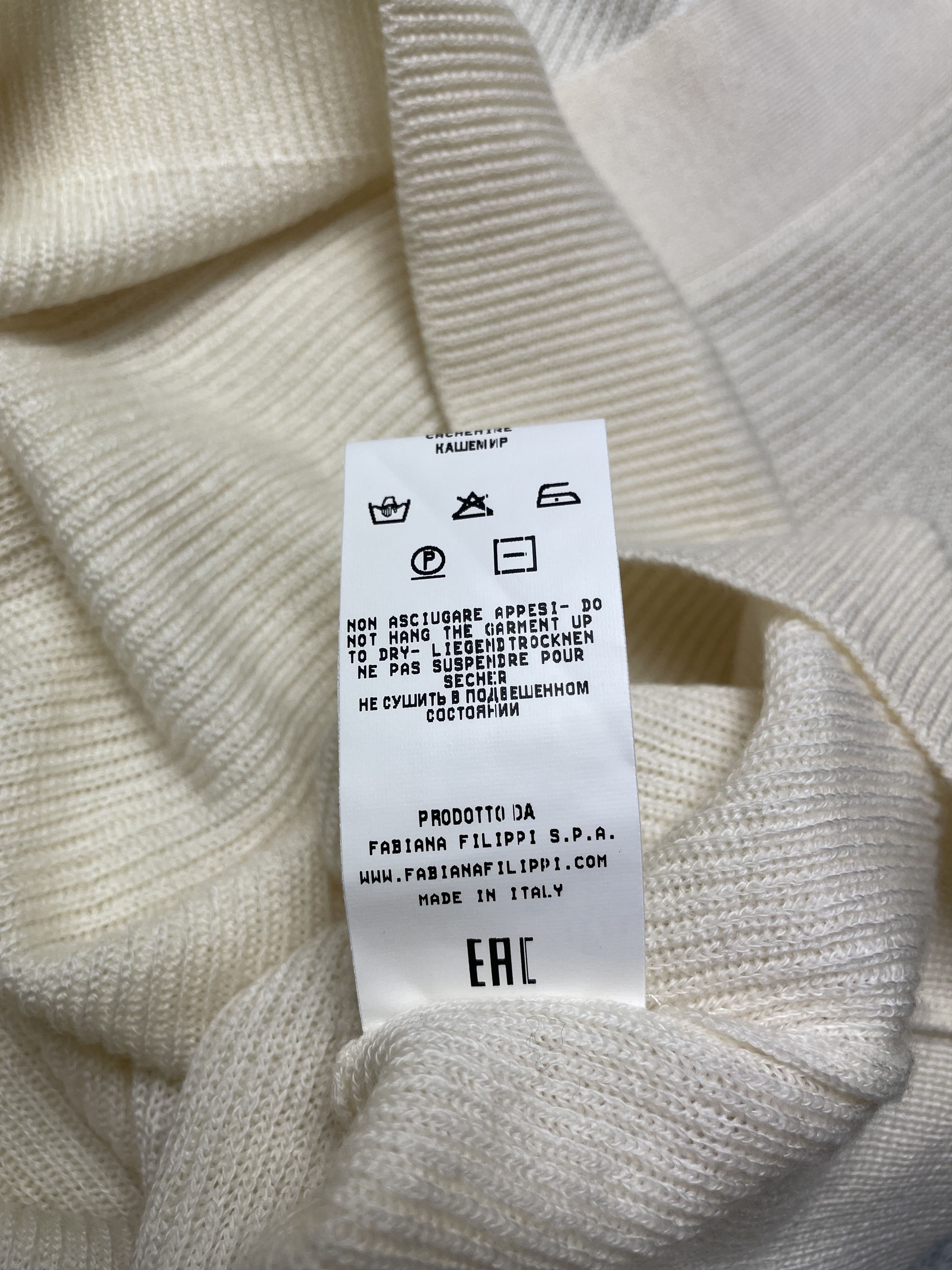Fabiana Filippi Fabiana Filippi Ivory Short Sleeve Wool Blend Sweater Size S / US 4 / IT 40 - 12 Thumbnail