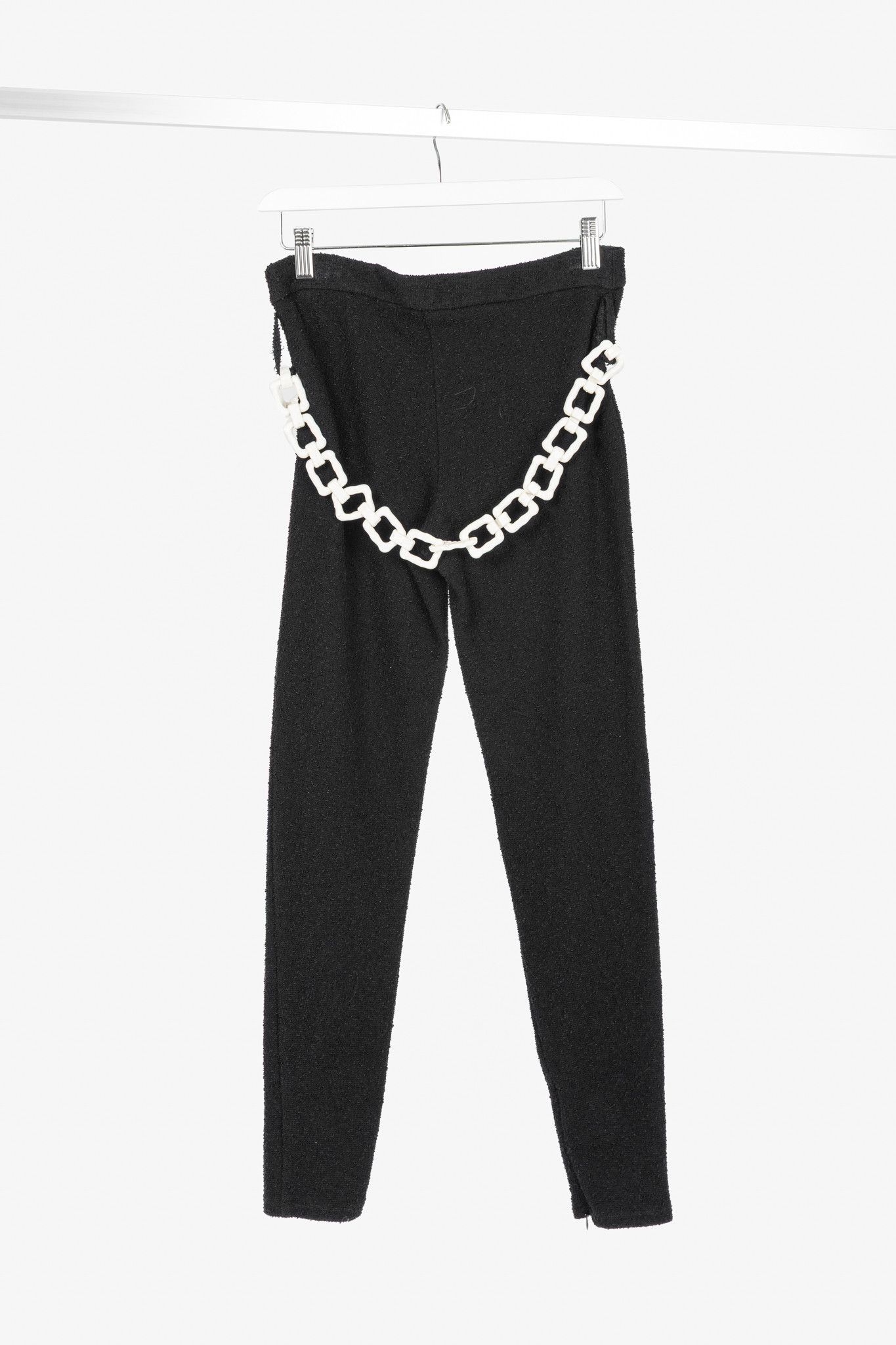 Moschino Moschino Cheap and Chic Boucle-Knit Chain-Belt Skinny Pants Size 27" / US 4 / IT 40 - 2 Thumbnail