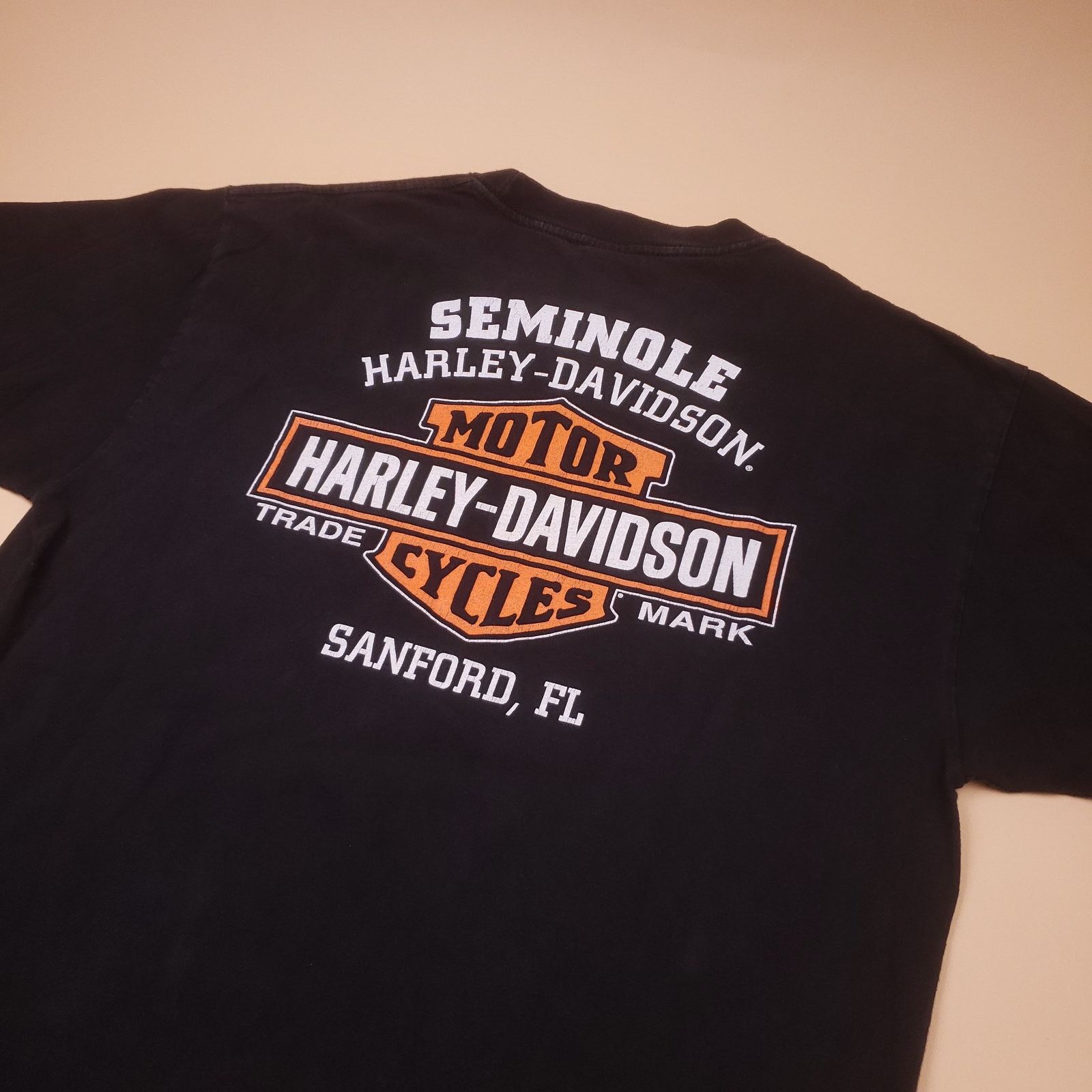 Harley Davidson Mens y2k Harley Davidson Sanford FL Skeleton Biker Tee L Size US L / EU 52-54 / 3 - 6 Thumbnail