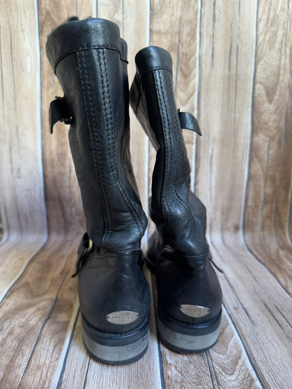 Jimmy Choo × Vintage Engineer fur boots Size US 9.5 / IT 39.5 - 9 Thumbnail