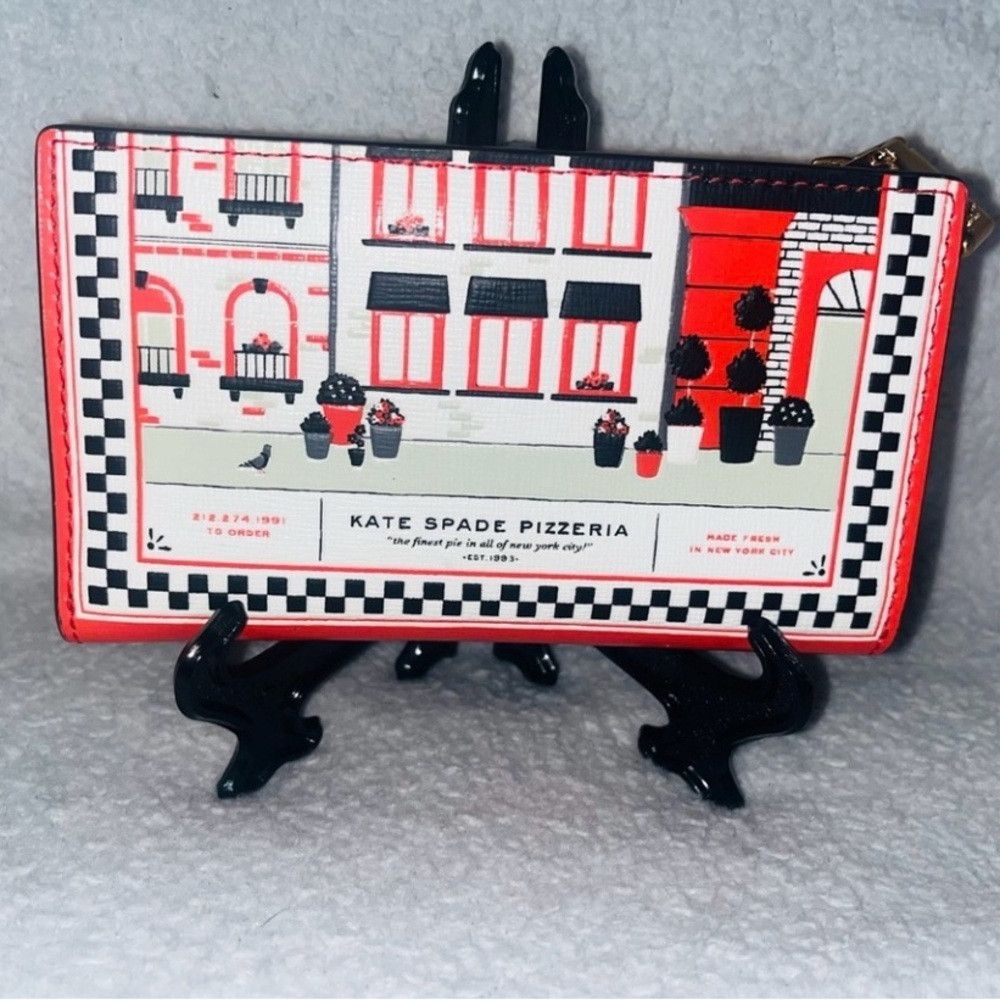 Kate Spade Kate Spade ♠️ Slice Pizza Shop 🍕Embossed Leather Small Sli Size ONE SIZE - 8 Thumbnail