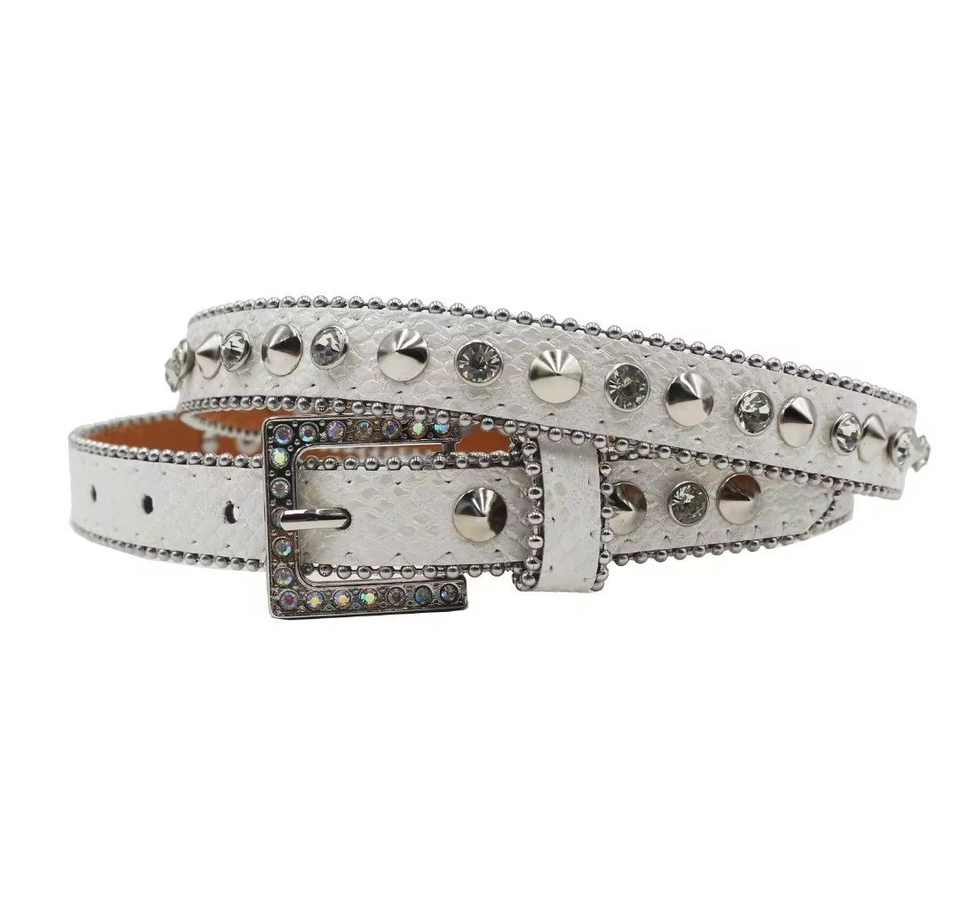 Vintage The rhine and the spiky white lux belts Size ONE SIZE - 1 Thumbnail