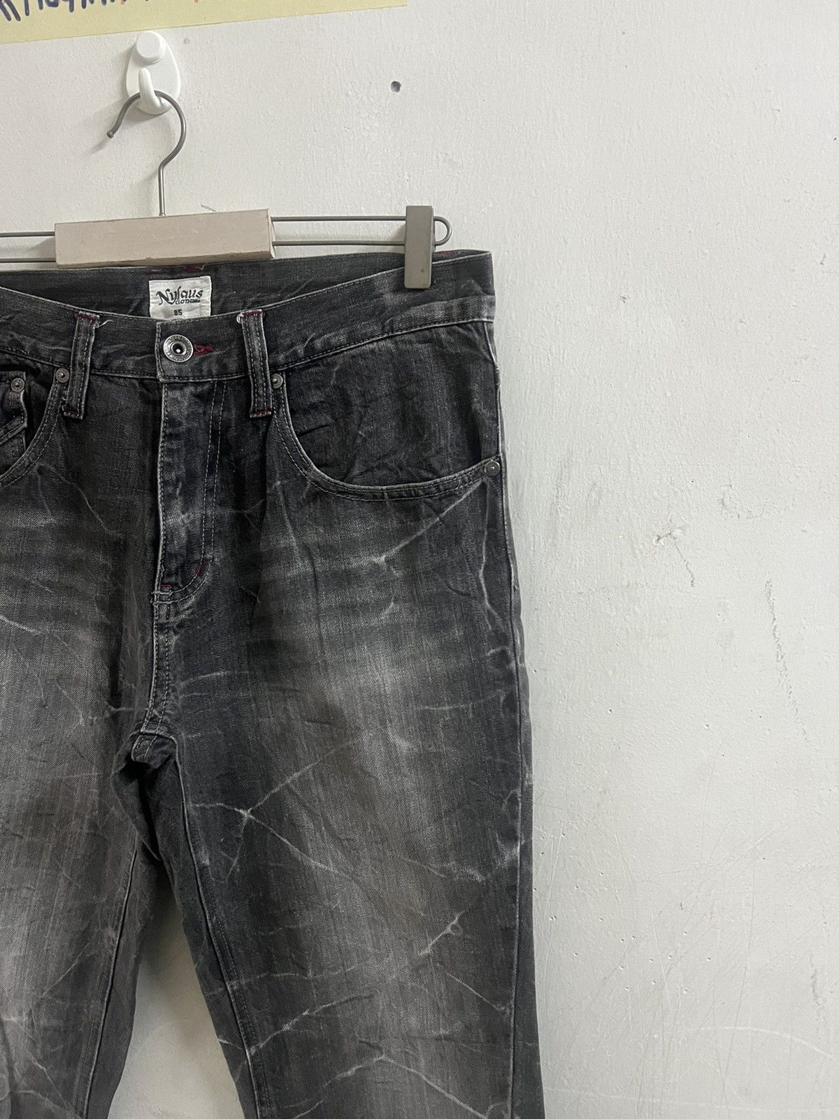Japanese Brand FLARED🔥NYLAUS TWIST DISTRESSED DENIM PANT Size US 32 / EU 48 - 3 Thumbnail