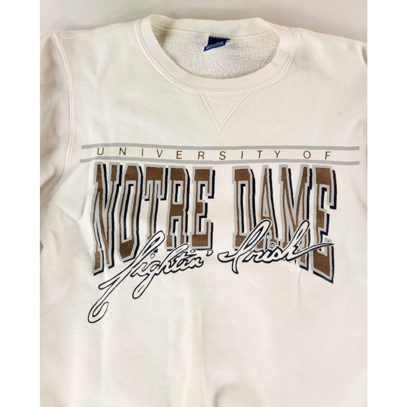 Champion VINTAGE Champion Sweatshirt Notre Dame Fightin Irish Made USA White Mens M 80s 90s Size US M / EU 48-50 / 2 - 3 Thumbnail
