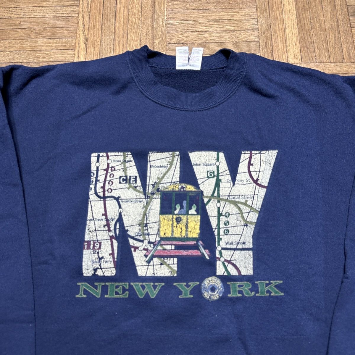 Jerzees × Vintage Vintage New York sweatshirt Size US XL / EU 56 / 4 - 3 Thumbnail