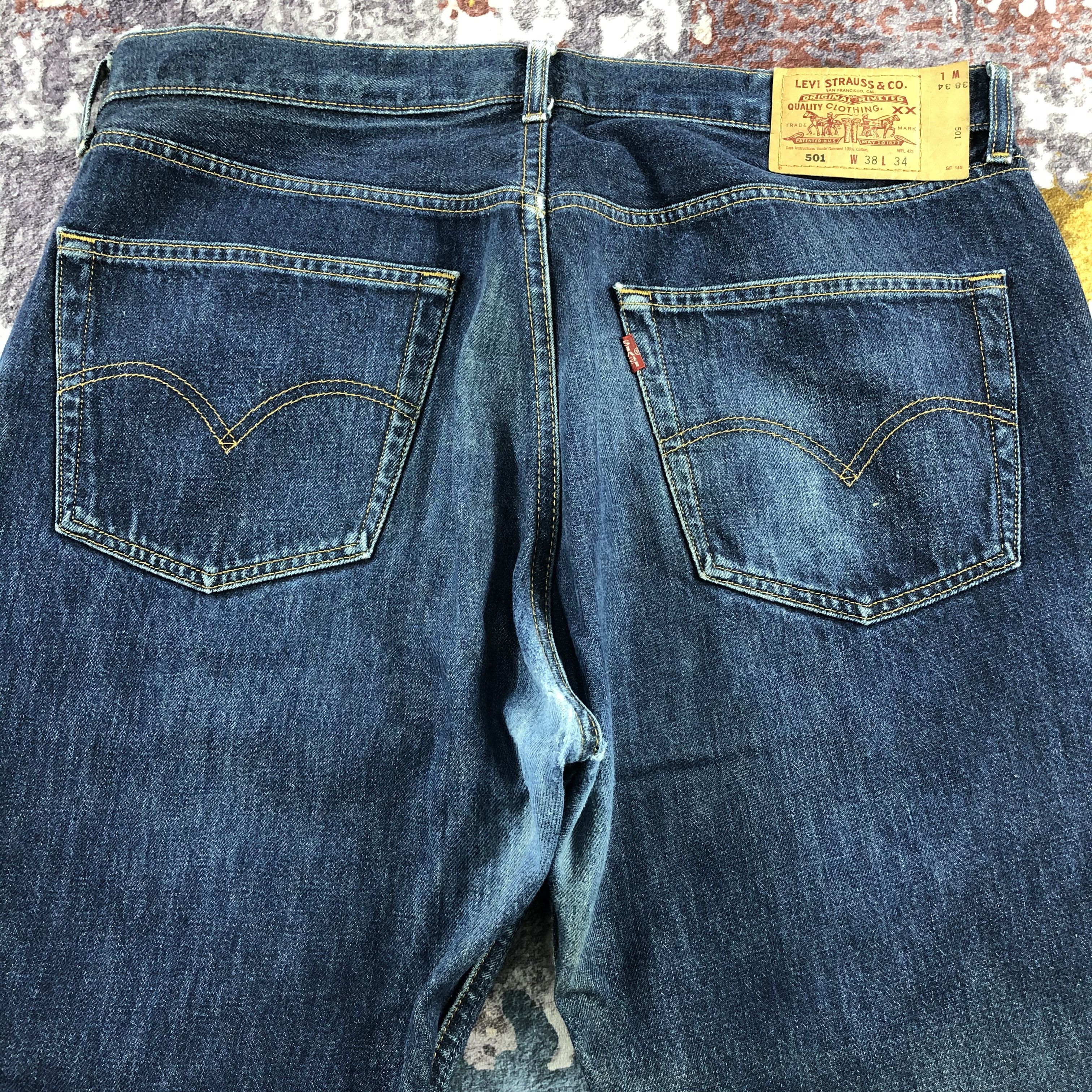 Levi's 90s Vintage Blue Wash Levis 501 Jeans-JM2717 Size US 39 - 6 Thumbnail