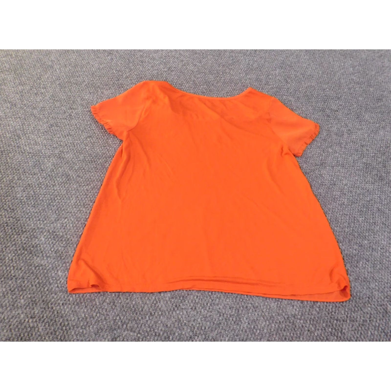 Ann Taylor Loft Blouse M Orange Rayon Woven Short Sleeve Round Neck Casual Womens Regular Size M Loft Brand Ann Taylor Loft Size M / US 6-8 / IT 42-44 - 7 Thumbnail