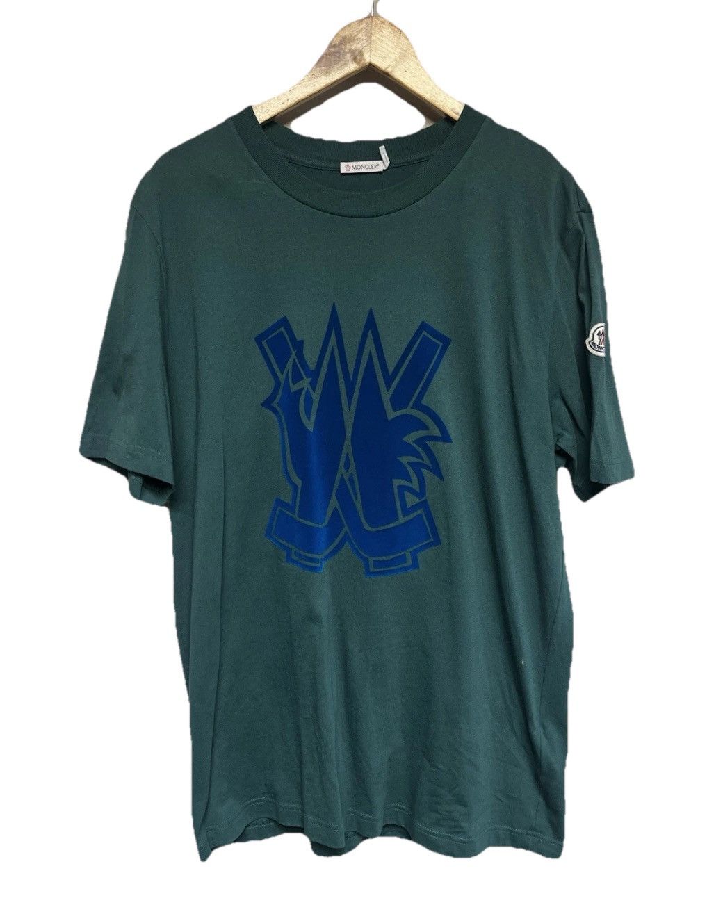Moncler Moncler hockey style shirt green velor short sleeve Size US L / EU 52-54 / 3 - 1 Thumbnail
