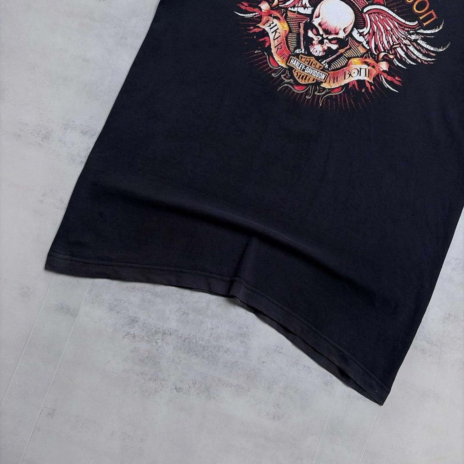 Harley Davidson Vintage Harley Davidson Grunge Skull Flames Faded T-Shirt Size US M / EU 48-50 / 2 - 4 Thumbnail