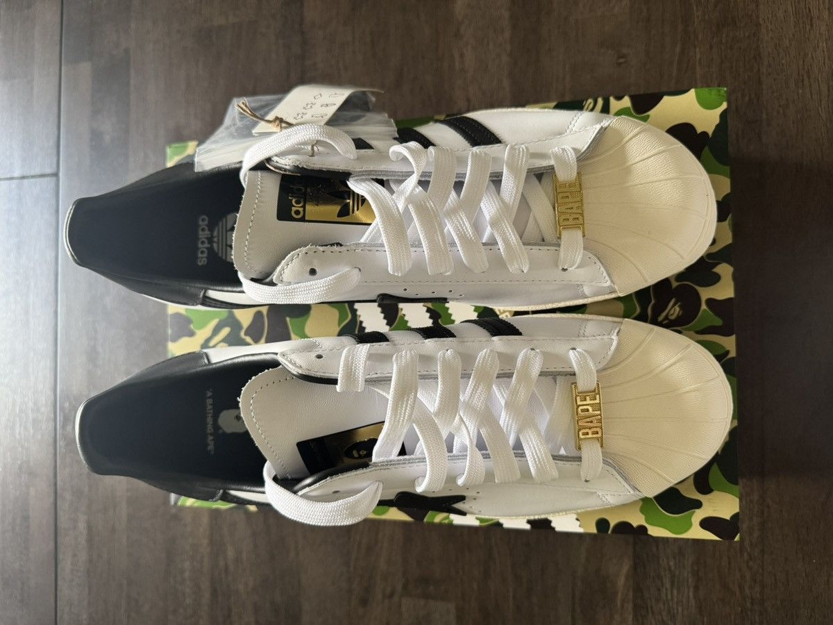 Adidas × Bape Bape x adidas Superstar80s White Black Size US 11 / EU 44 - 6 Thumbnail