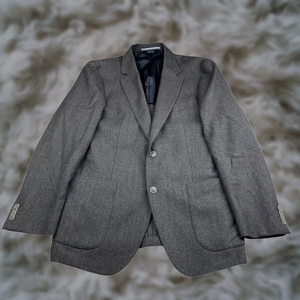 Saks Fifth Avenue Saks Fifth Avenue Blazer Men’s 40R Wool Brown Slim 2-Button Double-Vented Notch Lapel Regular Fit Dress Jacket Size 40R - 1 Thumbnail