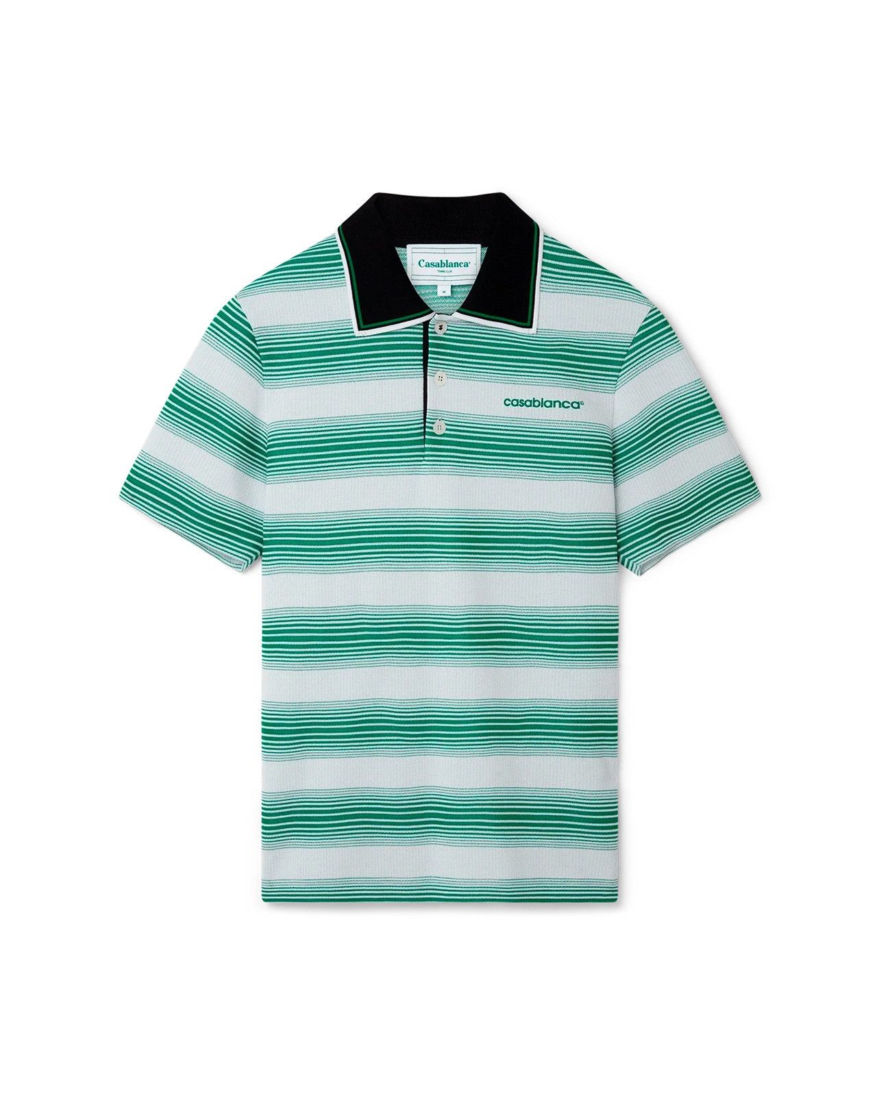 Casablanca o1mle0326 Interlock Polo Shirt Gradient Stripe in Green Size US M / EU 48-50 / 2 - 1 Thumbnail