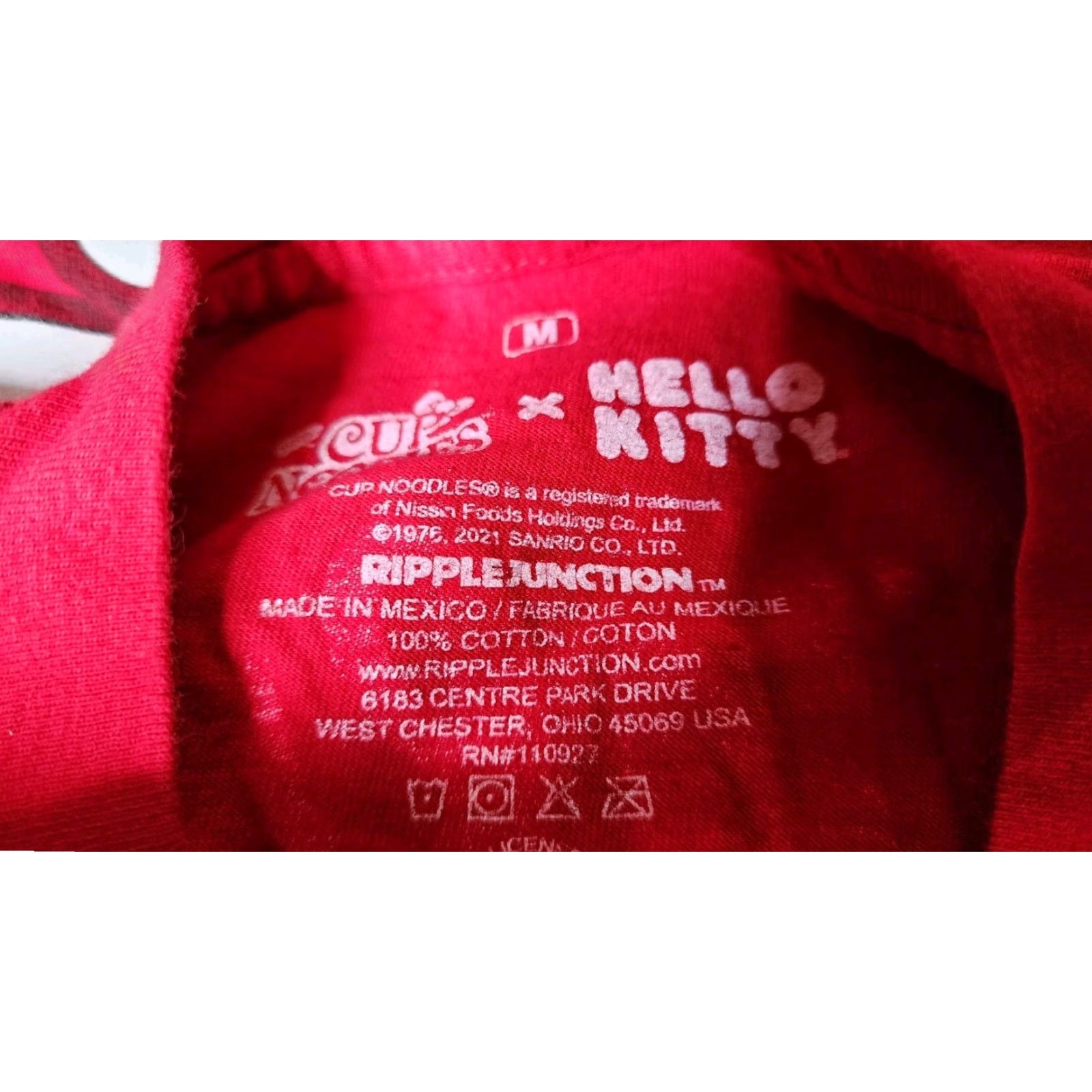 Ripple Junction Ripple Junction Hello Kitty Nissin Cup Noodles Long Sleeve T-Shirt Womens Medium Red Size M / US 6-8 / IT 42-44 - 4 Thumbnail