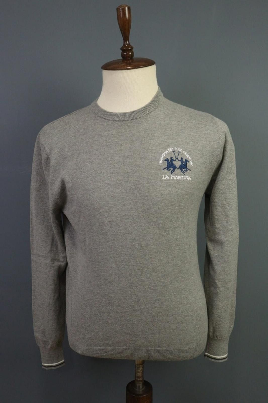 La Martina La Martina Gray Knitted Crew Neck Sweatshirt Size L Size US L / EU 52-54 / 3 - 1 Thumbnail