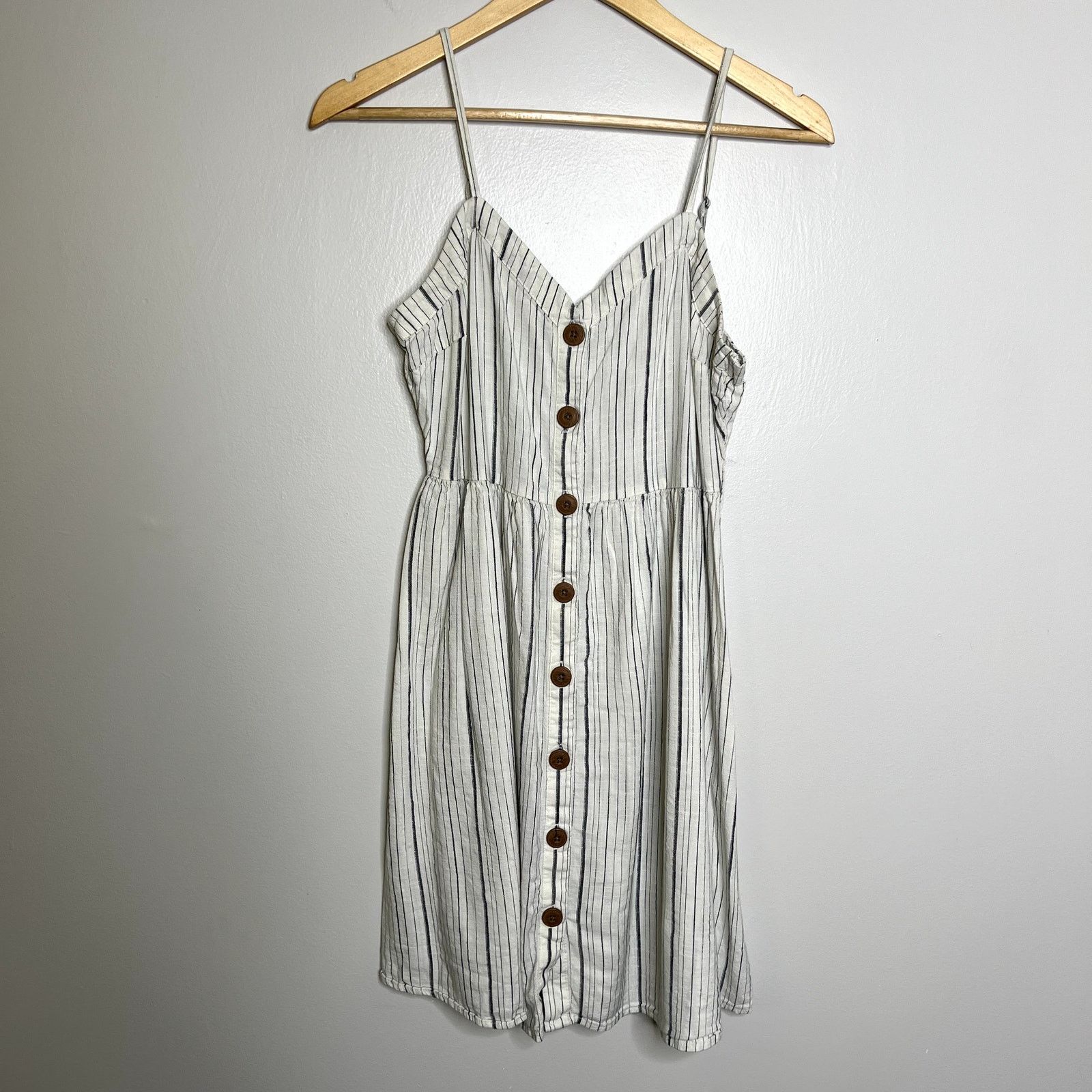 Other SO White Striped Button Down Dress Size M / US 6-8 / IT 42-44 - 4 Thumbnail