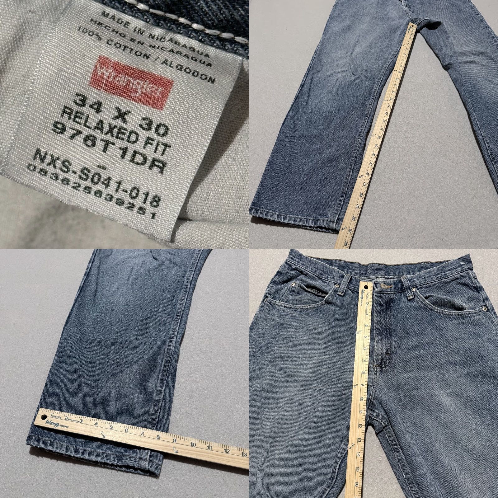 Wrangler Wrangler Jeans Men's Blue Denim Mid Rise Relaxed Fit Straight Zip Fly - 34x30 Size US 34 / EU 50 - 8 Thumbnail