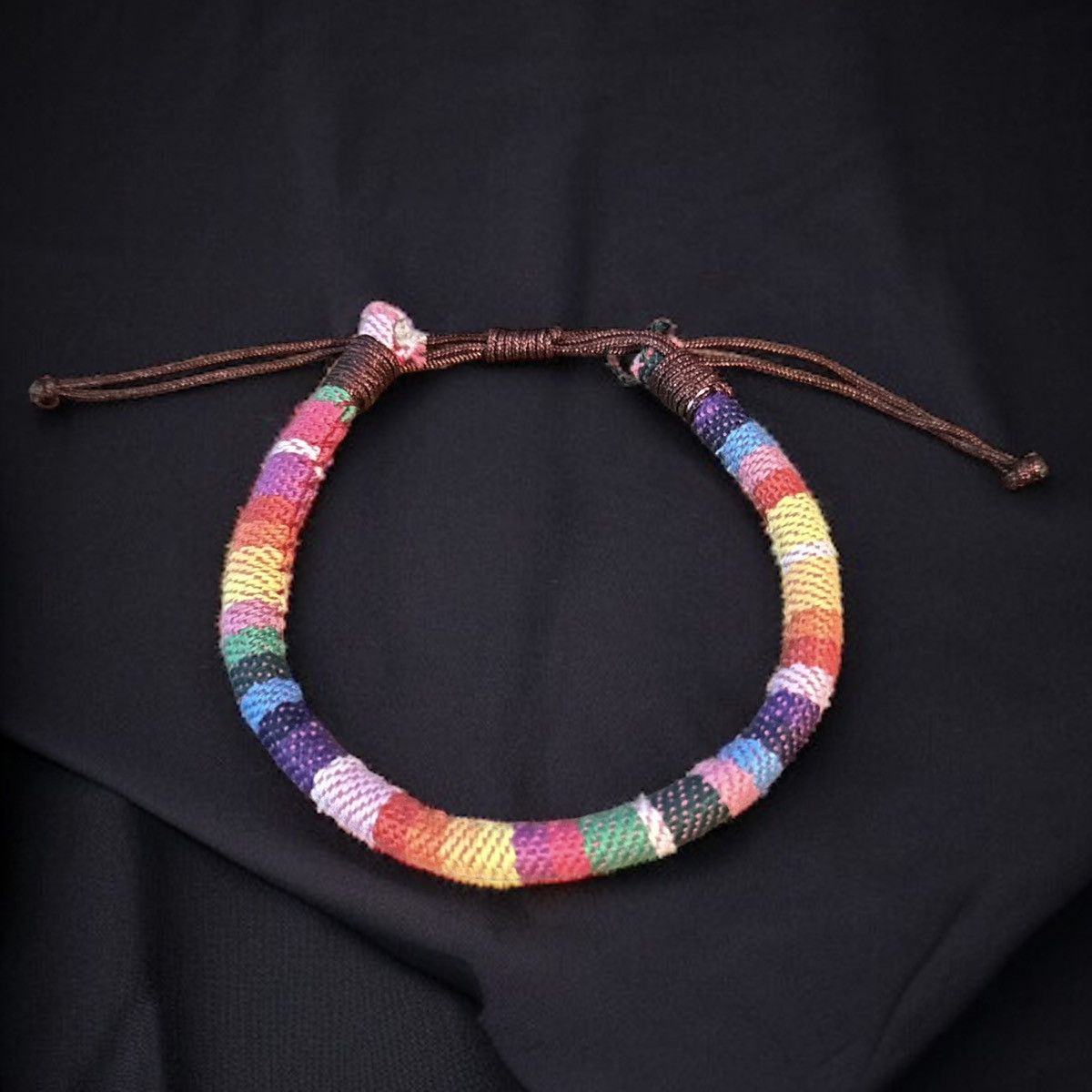 Other Rainbow striped woven adjustable bracelet Size ONE SIZE - 1 Thumbnail