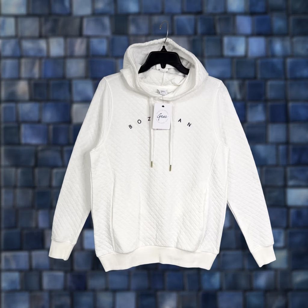 Vintage Gear for Sports Hoodie Mens Medium White Quilted Pullover Bozeman Elk Sweatshirt Size US M / EU 48-50 / 2 - 1 Thumbnail