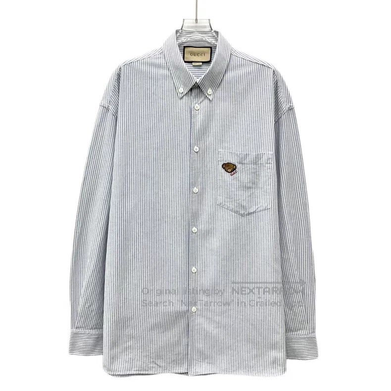 Gucci Gucci Colour-blocked striped bear embroidered cotton lapel Size US M / EU 48-50 / 2 - 1 Thumbnail