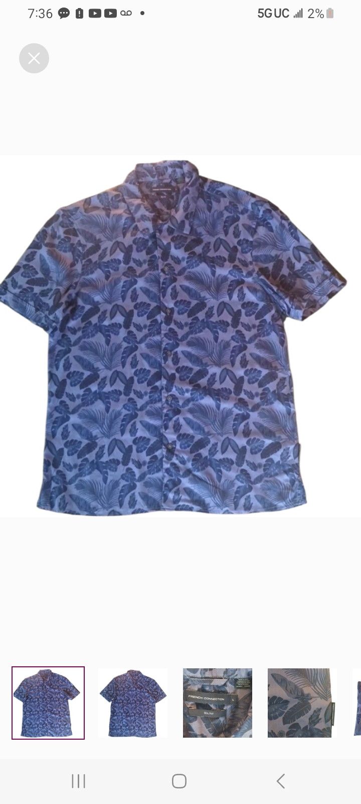 French Connection FRENCH CONNECTION HAWALIAN LEAF Shirt Size US M / EU 48-50 / 2 - 1 Thumbnail