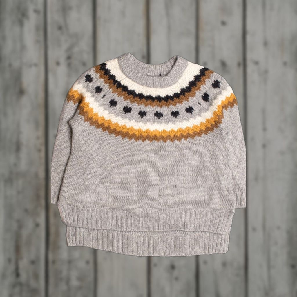 Vintage VINTAGE Gray Fair Isle Sweater Medium Nordic Pattern Pullover 1052 Size M / US 6-8 / IT 42-44 - 1 Thumbnail