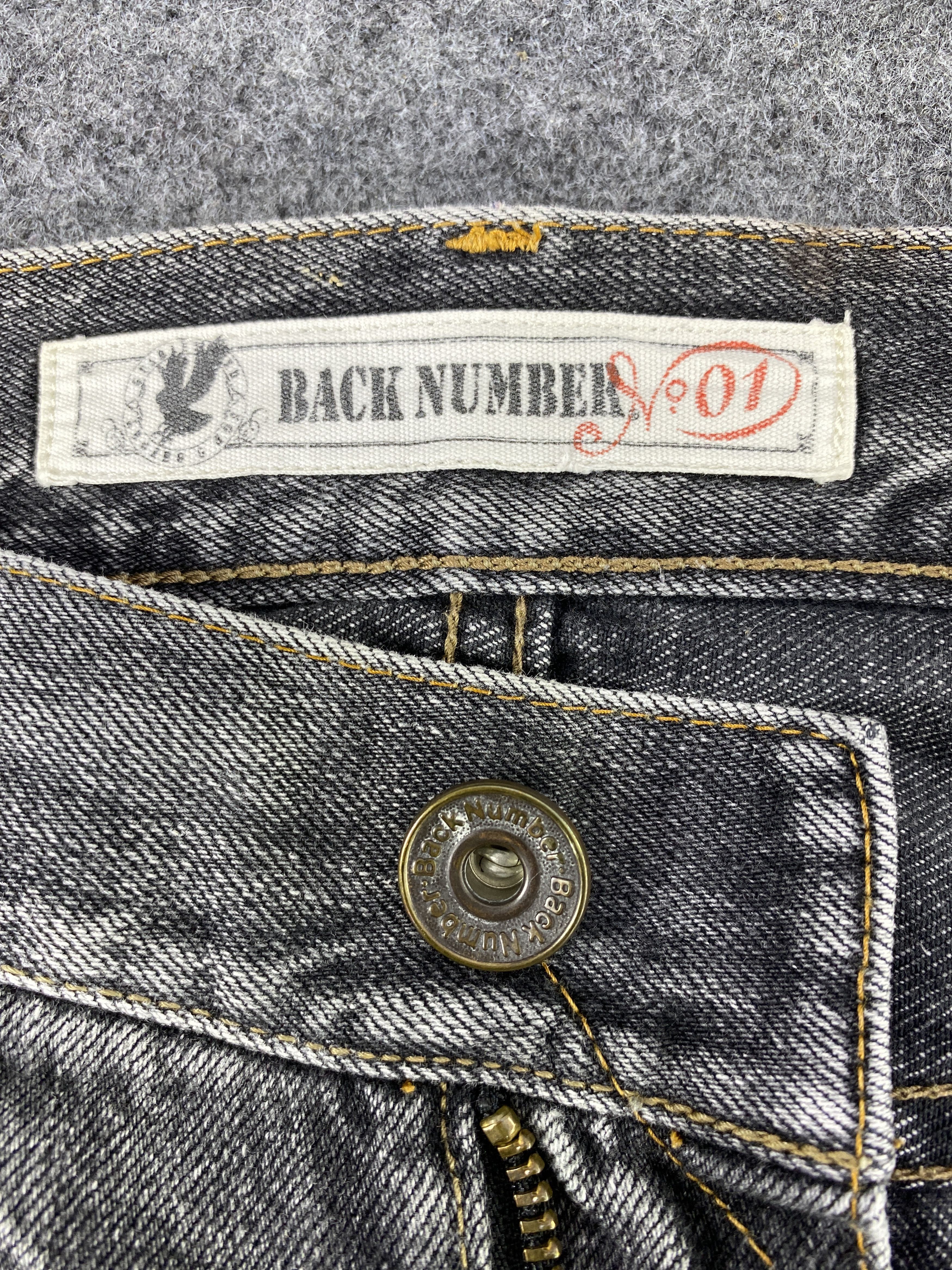 Japanese Brand Japanese Brand Back Number Faded Black Wash Jeans -J1133 Size US 33 - 8 Thumbnail