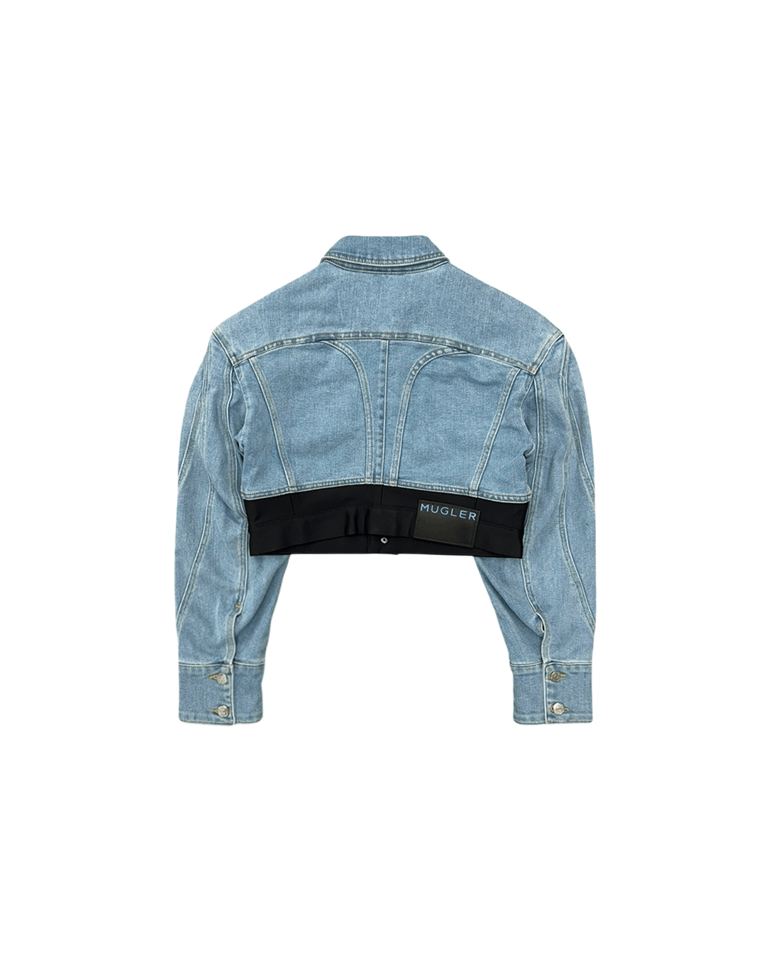 H&M × Mugler Mugler x H&M SS23 Defined-Waist Denim Crop Jacket Size M / US 6-8 / IT 42-44 - 5 Thumbnail