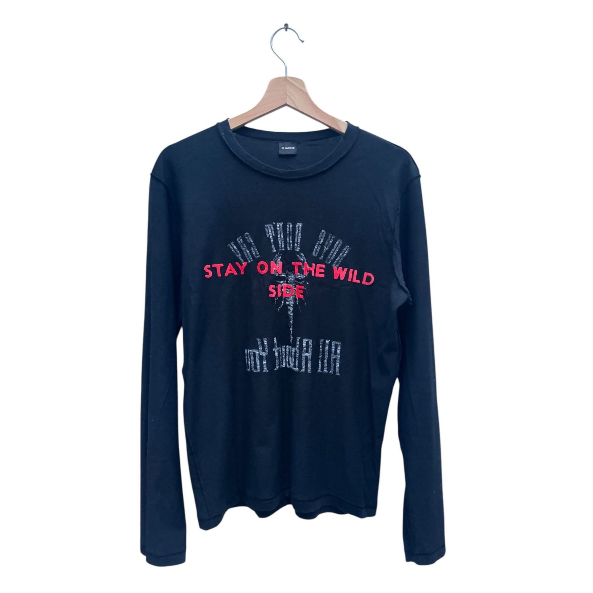 Jil Sander “Stay on the Wild Side” Black Long-Sleeve Tee Size US M / EU 48-50 / 2 - 1 Thumbnail