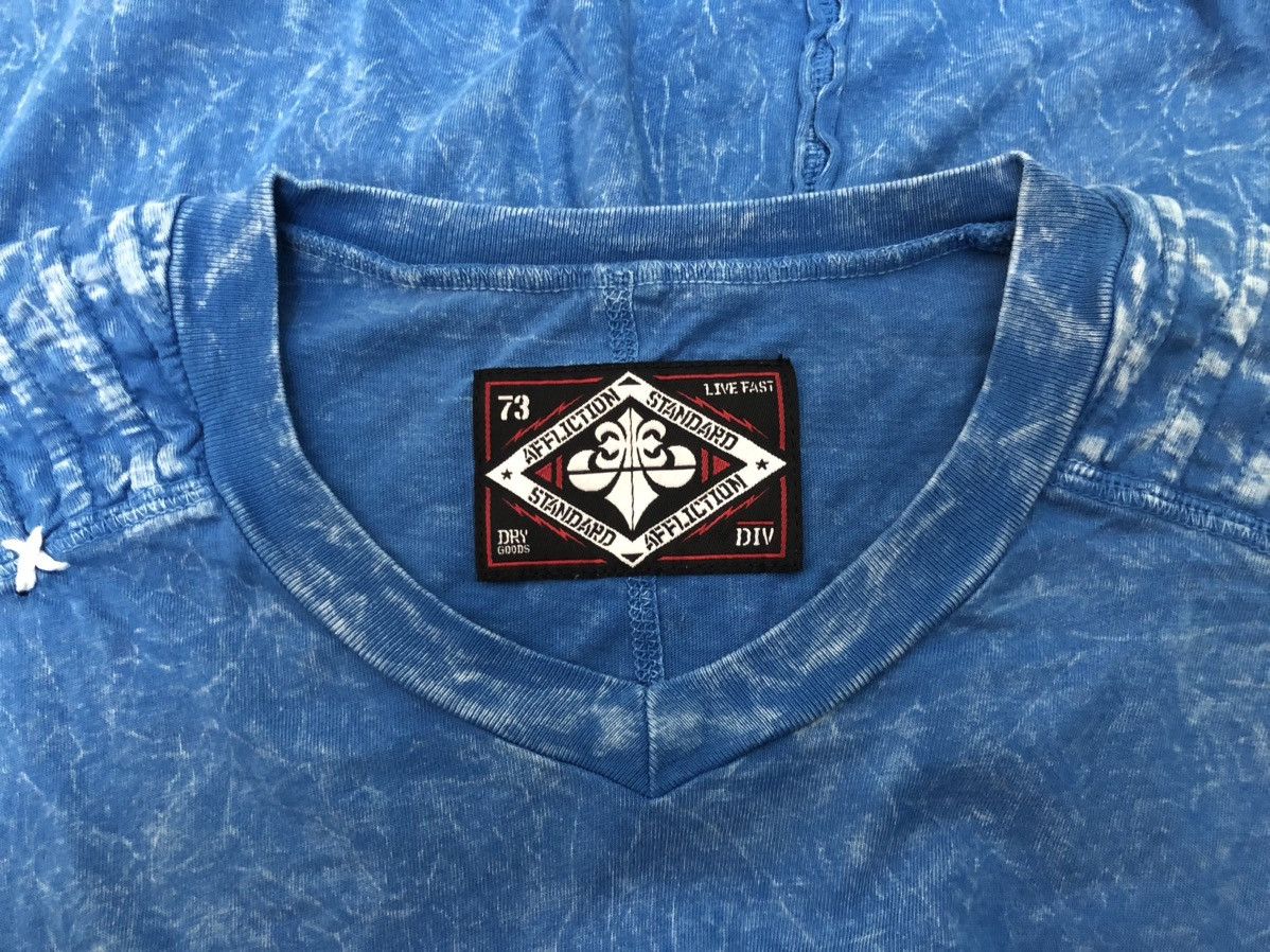 Affliction × Vintage AFFLICTION STANDARD V NECK STONE WASH RAW EDGE CROSS STITCH Size US M / EU 48-50 / 2 - 12 Thumbnail