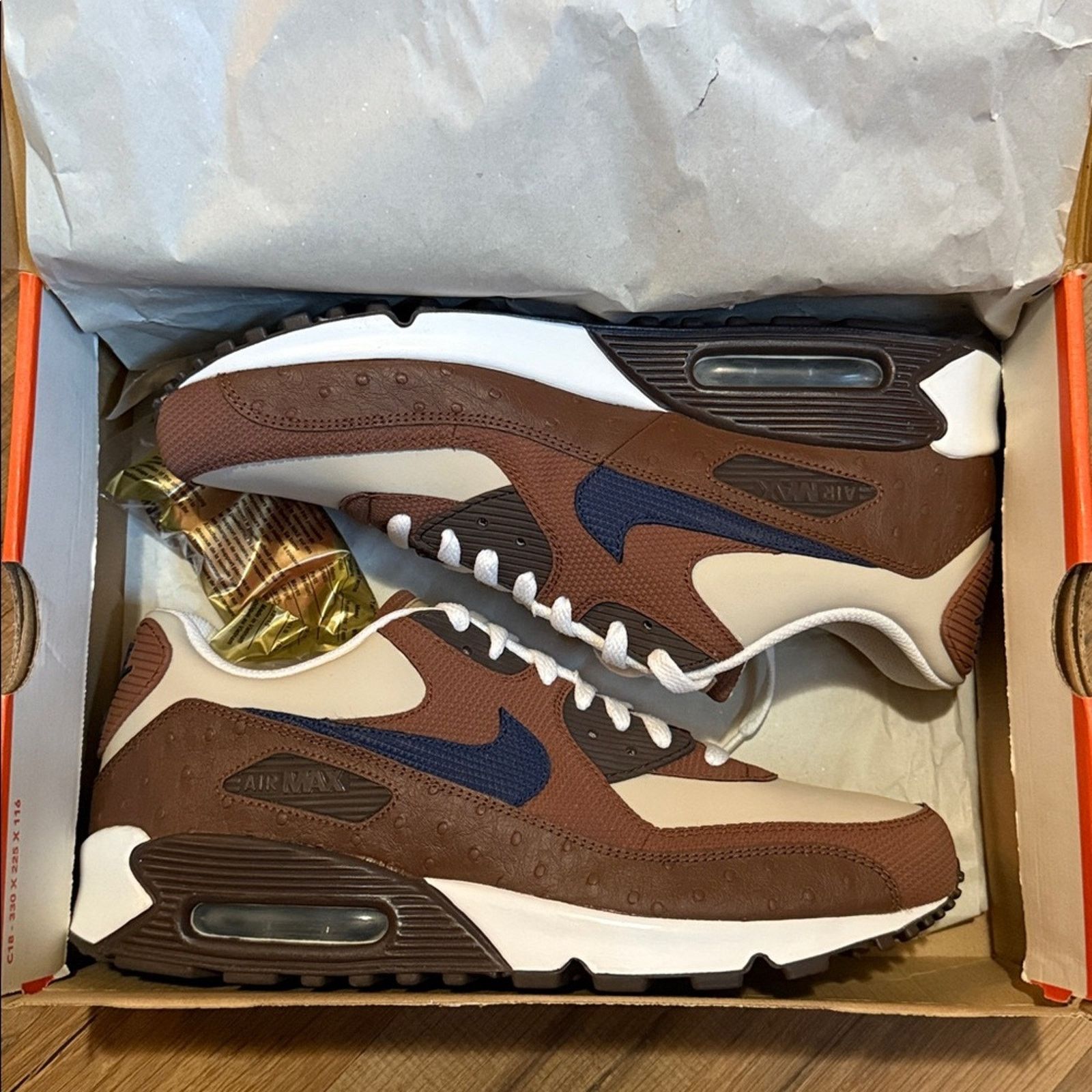 Nike 2007 Nike Air Max 90 Leather ‘Rustic Midnight Navy-Sanddrift Size US 11 / EU 44 - 11 Thumbnail