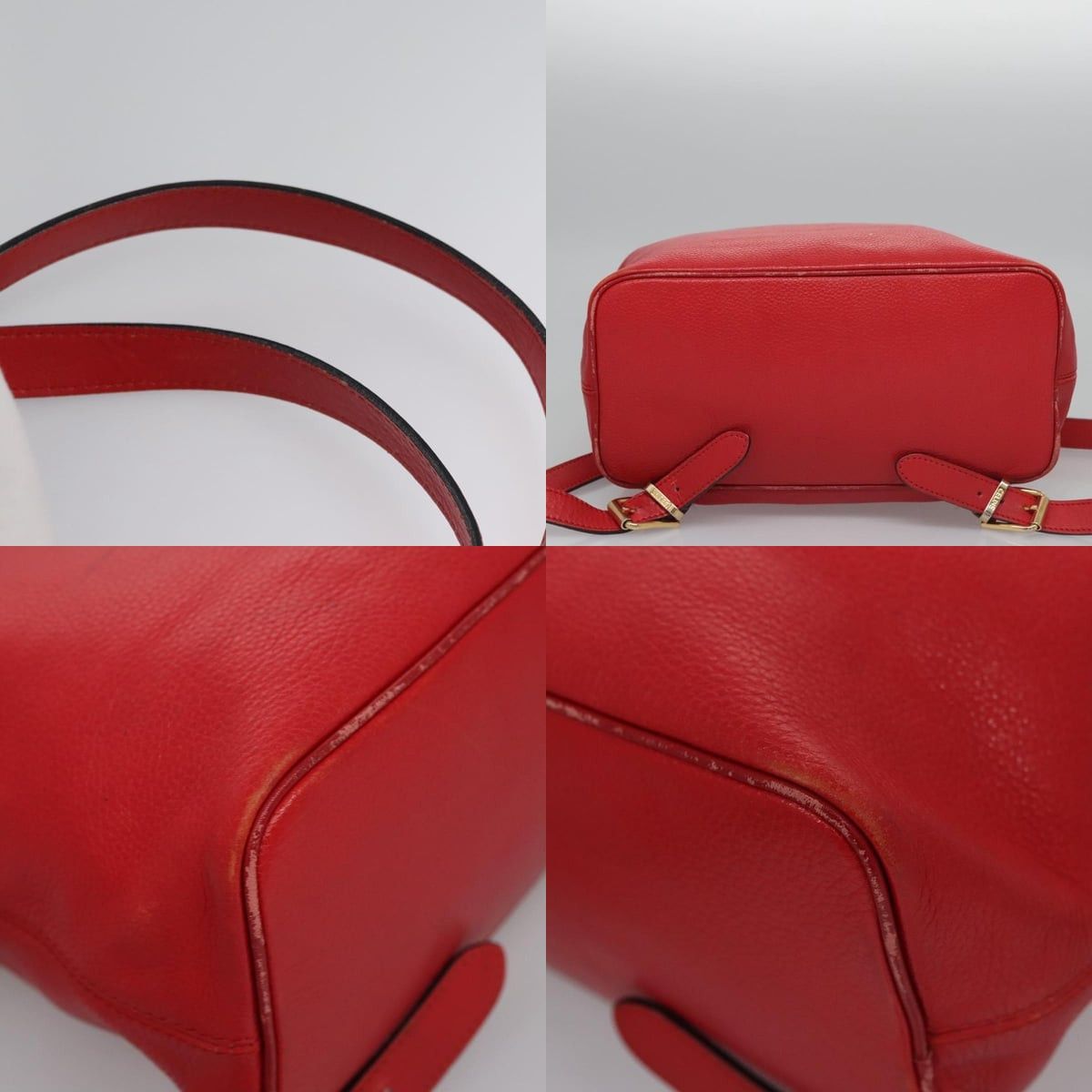 Celine CELINE Backpack Leather Red Gold Size ONE SIZE - 10 Thumbnail