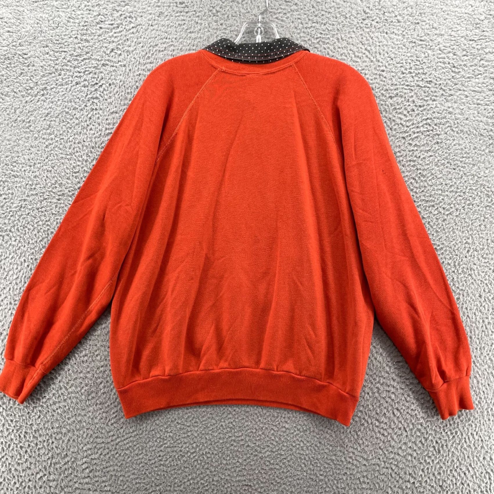 Vintage VINTAGE Wolf & Sons Sweatshirt Large Orange Peter Collar Preppy Travel Academia Mens Size US L / EU 52-54 / 3 - 5 Thumbnail