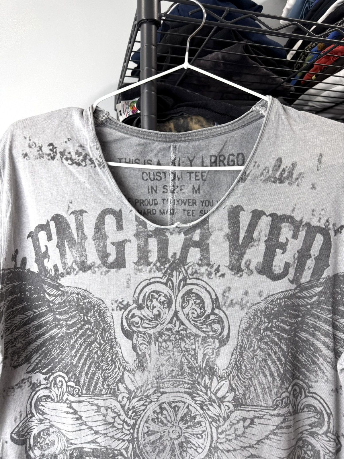 Vintage Vintage Y2K Old Memories Punk T Shirt Full Print Ed Hardy Size US M / EU 48-50 / 2 - 3 Thumbnail