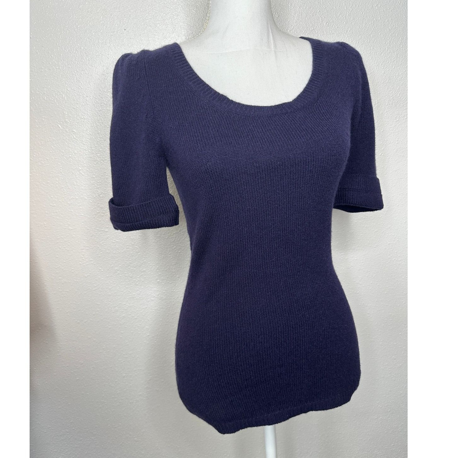 Burberry Burberry Dark Purple Round Neck Cuffed Button Neck Sweater Size S / US 4 / IT 40 - 4 Thumbnail