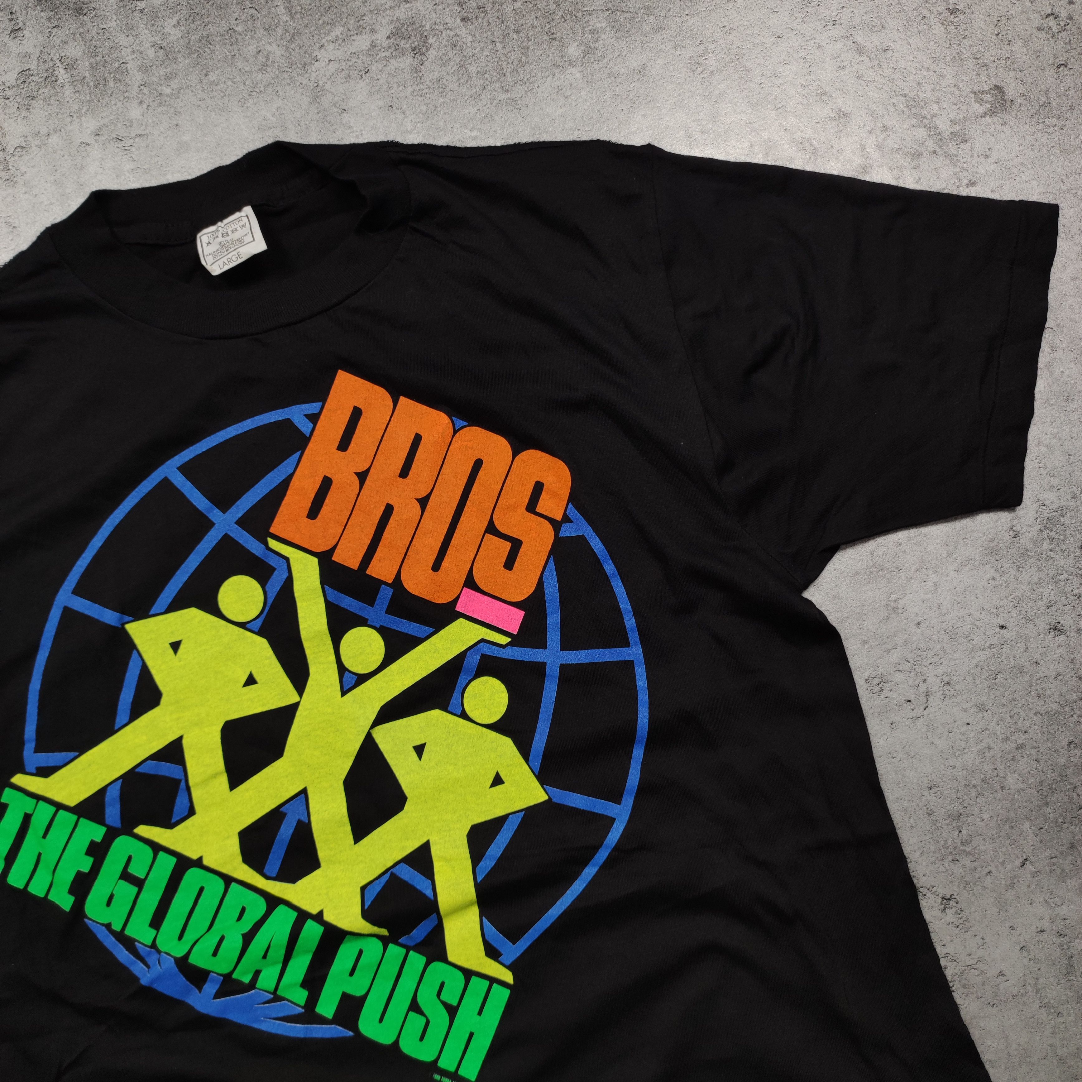 Vintage Vintage Rare 1988 OG Bros The Global Push World Tour Tee Size US L / EU 52-54 / 3 - 4 Thumbnail