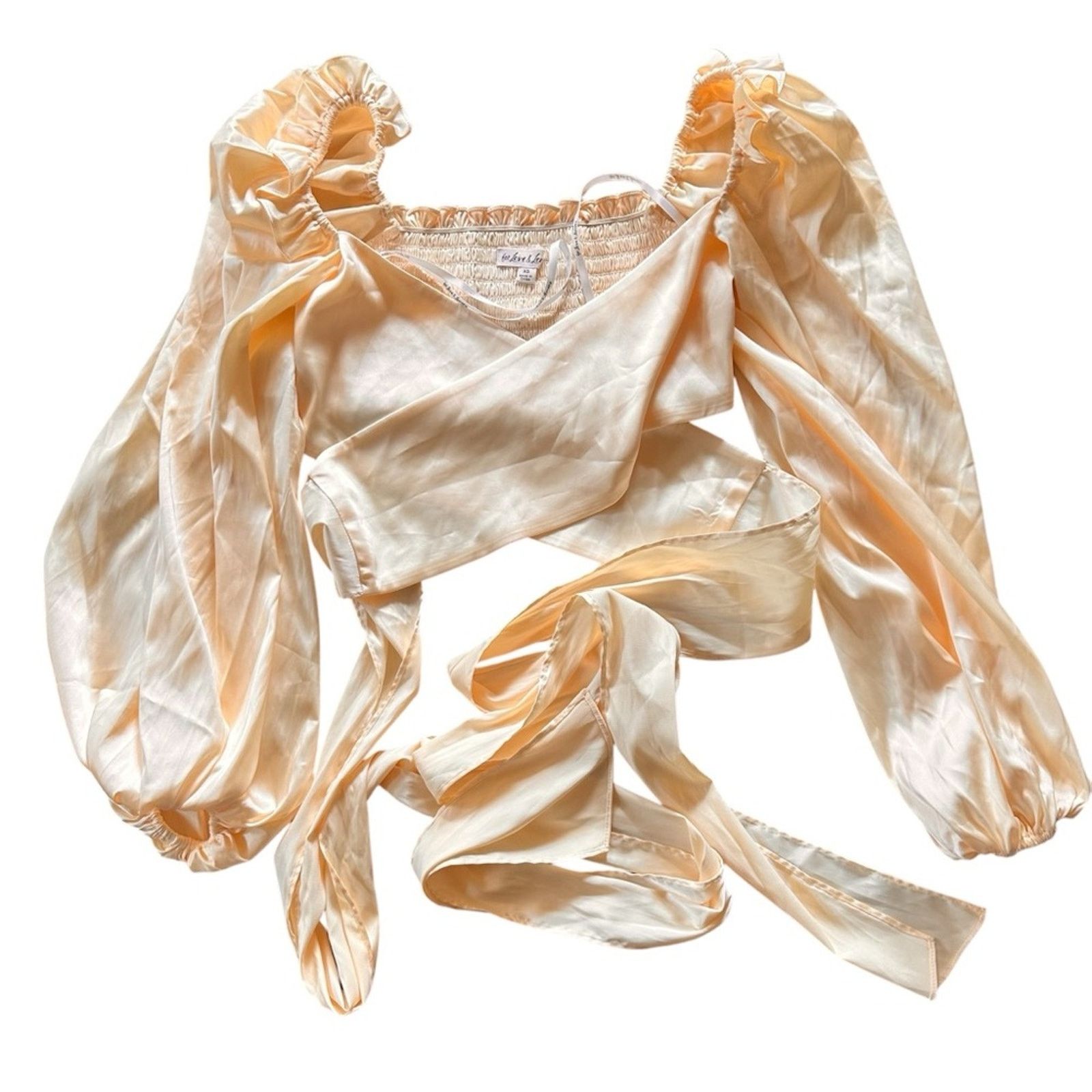 For Love & Lemons NWOT For Love & Lemons Argent Wrap Blouse – Cream – Size XS Size XS / US 0-2 / IT 36-38 - 5 Thumbnail
