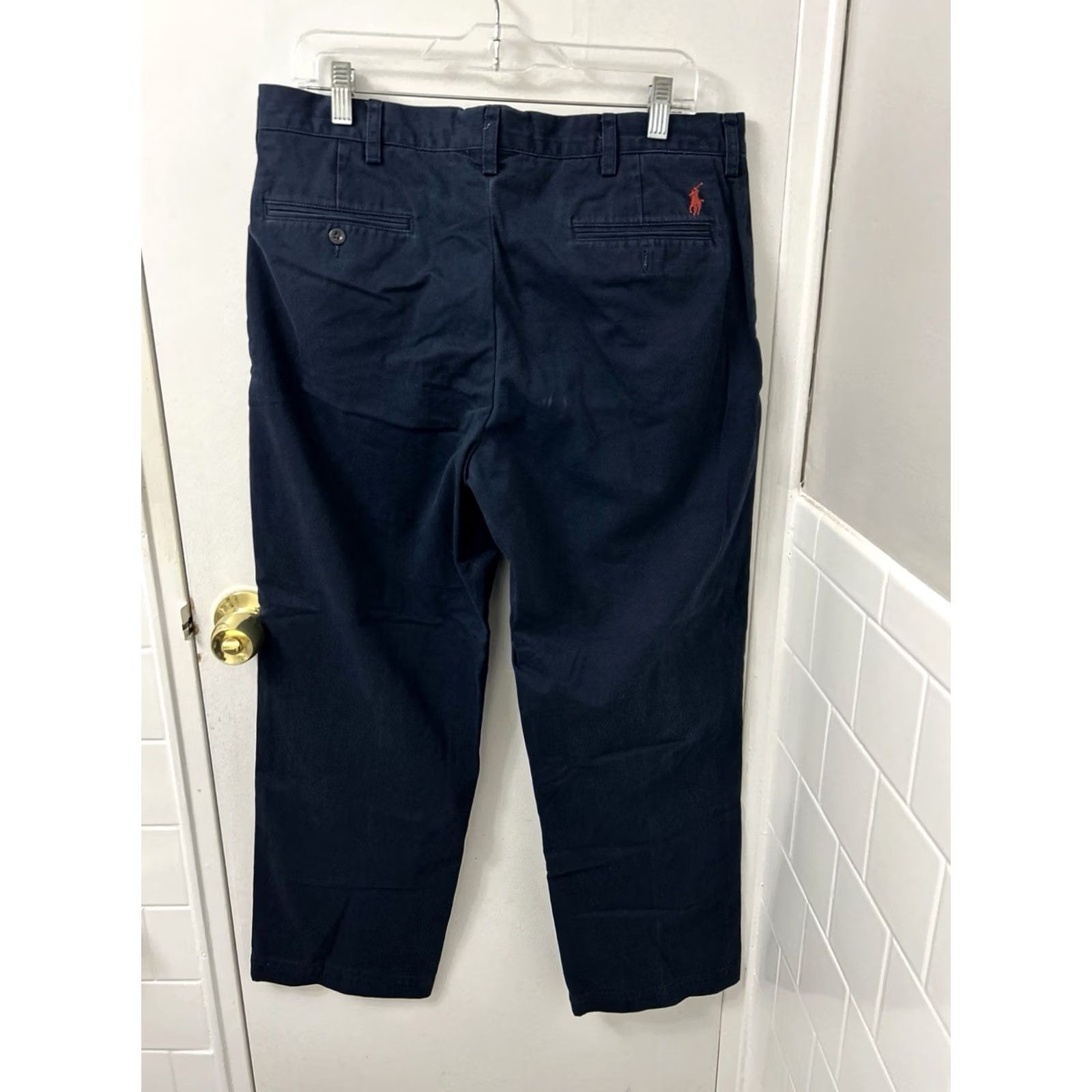 Polo Ralph Lauren Polo Ralph Lauren Preston Chino Pants Mens 35x29 Navy Blue Straight Leg Casual Workwear Business Black Label Polo Player Size US S / EU 44-46 / 1 - 2 Thumbnail