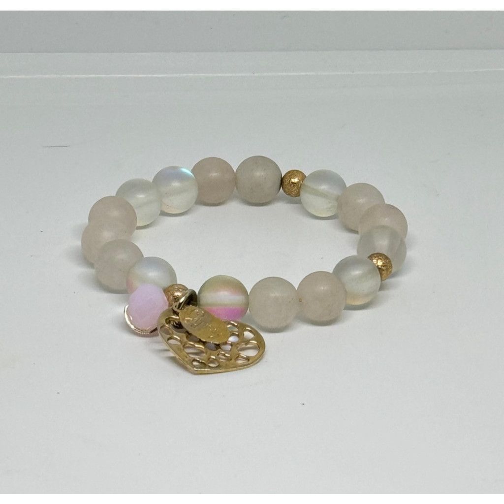Gypsy Designer Gypsy Matte Rose Quartz Moonstone Bracelet 7" Size ONE SIZE - 6 Thumbnail