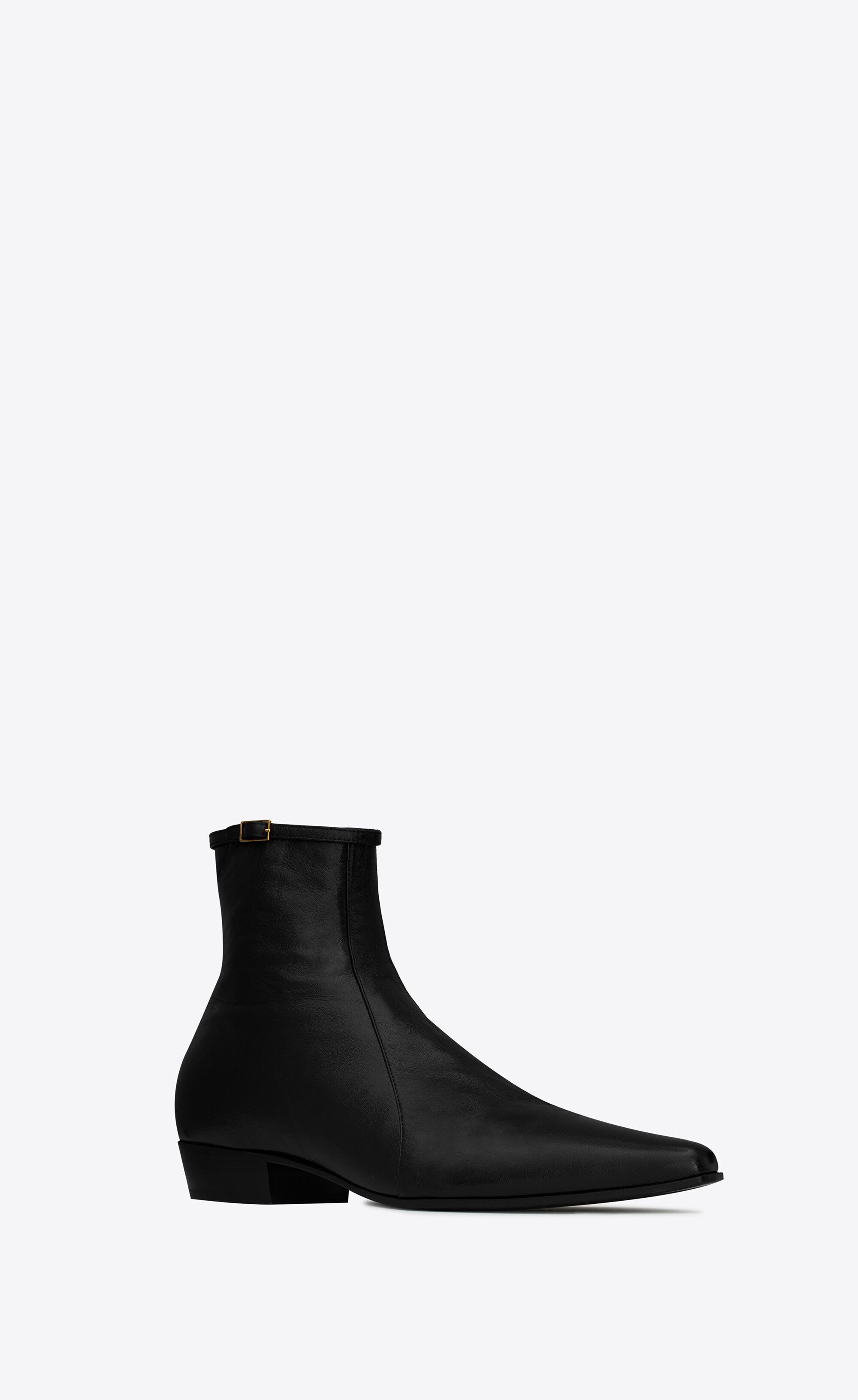 Saint Laurent Paris o1s1wg111224 Arsun Zipped Boots in Shiny Leather in Black Size US 12 / EU 45 - 4 Thumbnail