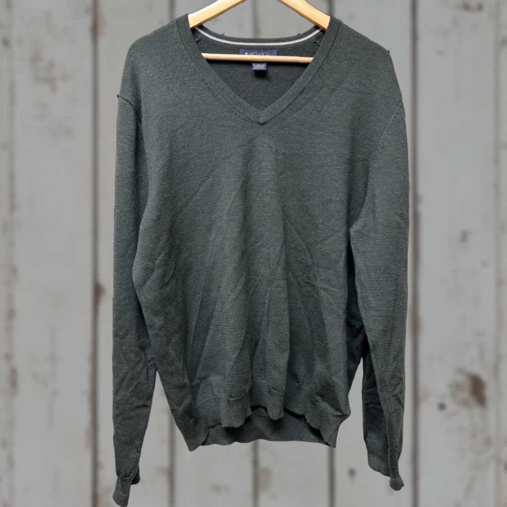 Brooks Brothers Brooks Brothers Men’s V-Neck Sweater Extra Fine Merino Wool Blend Green Large Size US L / EU 52-54 / 3 - 1 Thumbnail